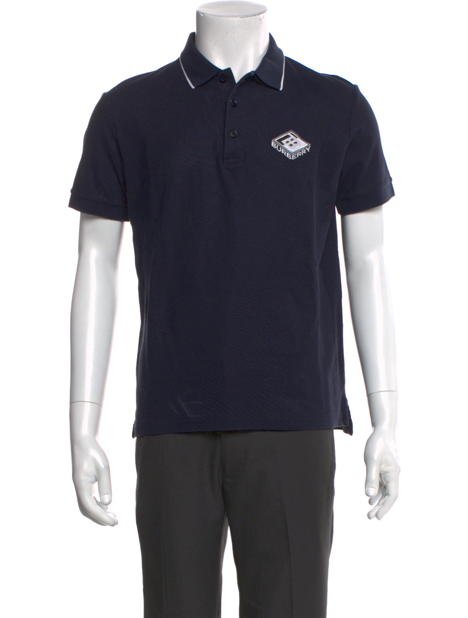 Burberry Graphic Print Crew Neck Polo Shirt