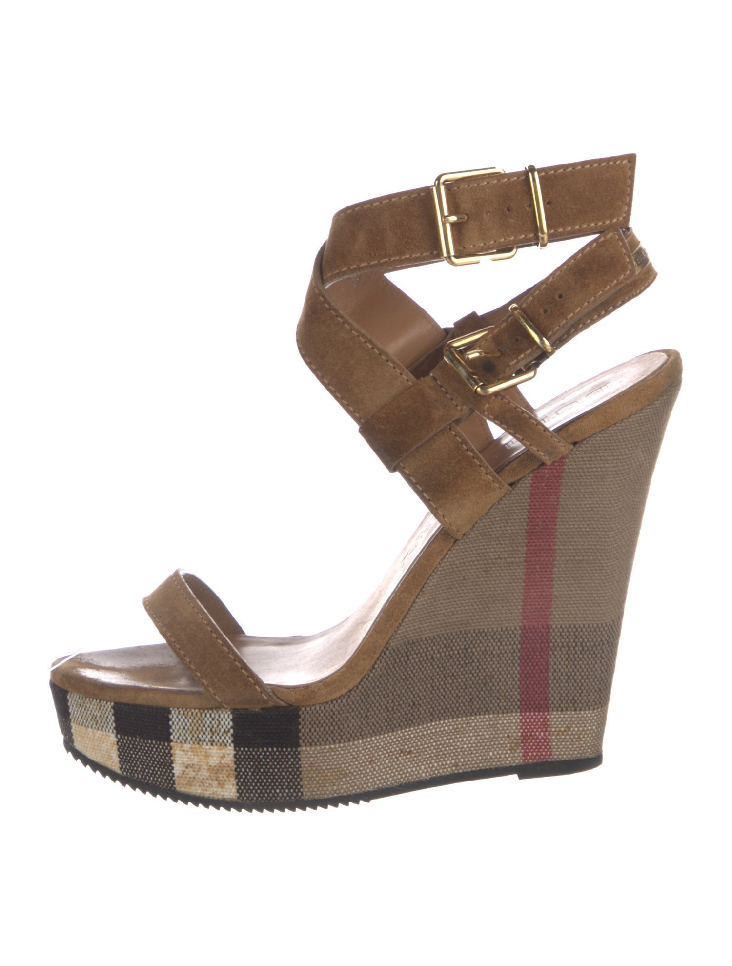 Burberry Exploded Check Pattern Canvas Gladiator Sandals