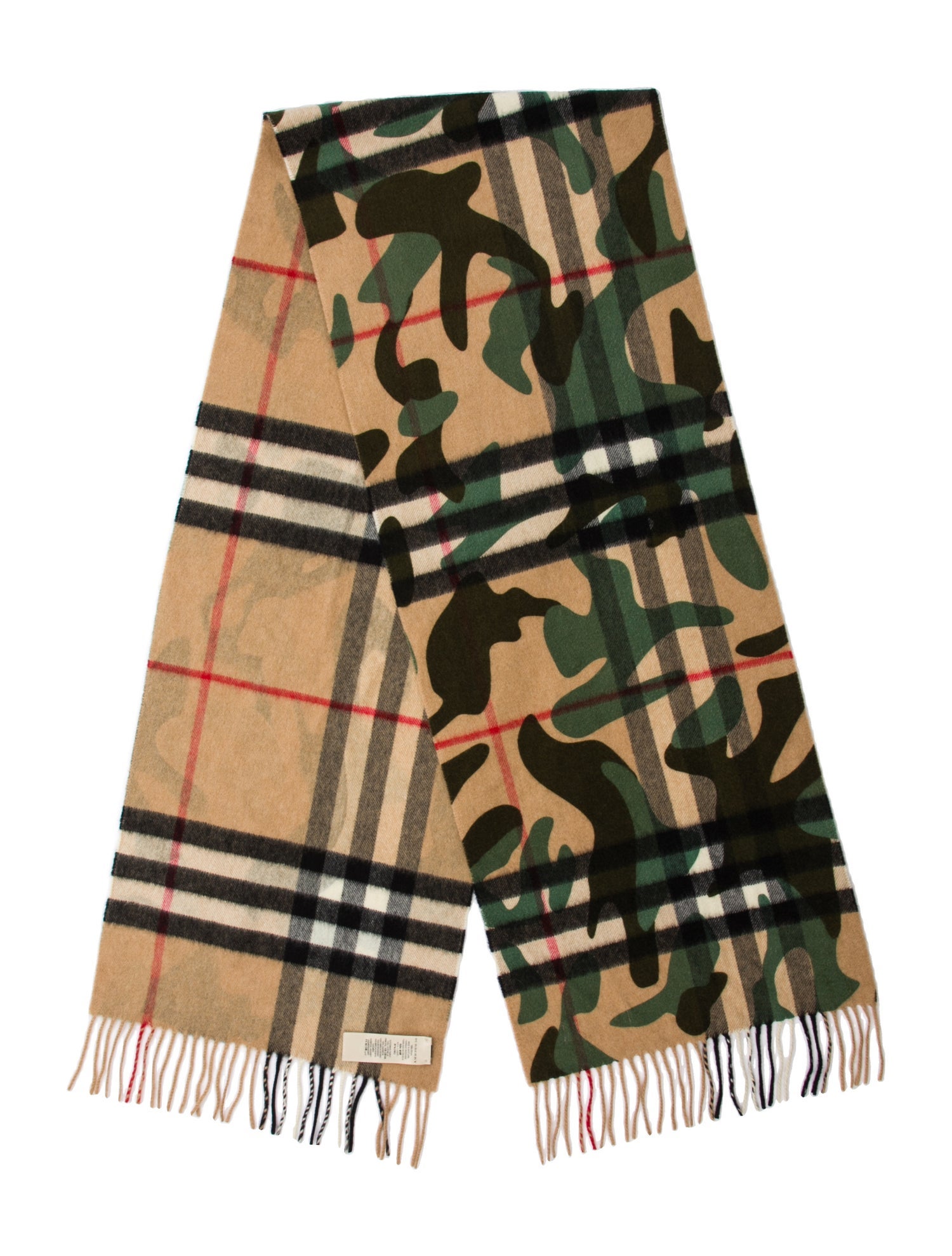 Burberry Camo Print Cashmere Scarf