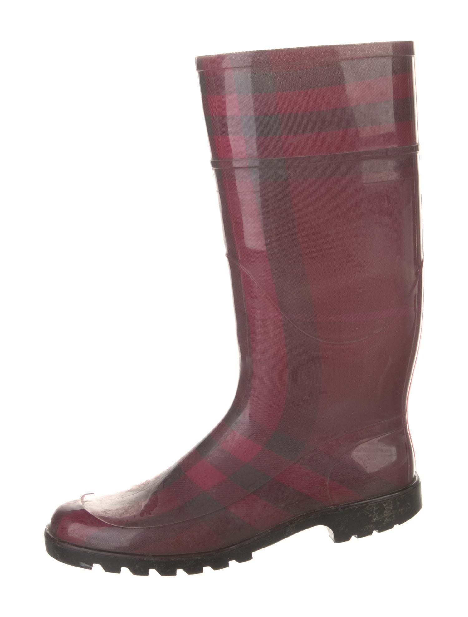Burberry Nova Check Pattern Rubber Rain Boots
