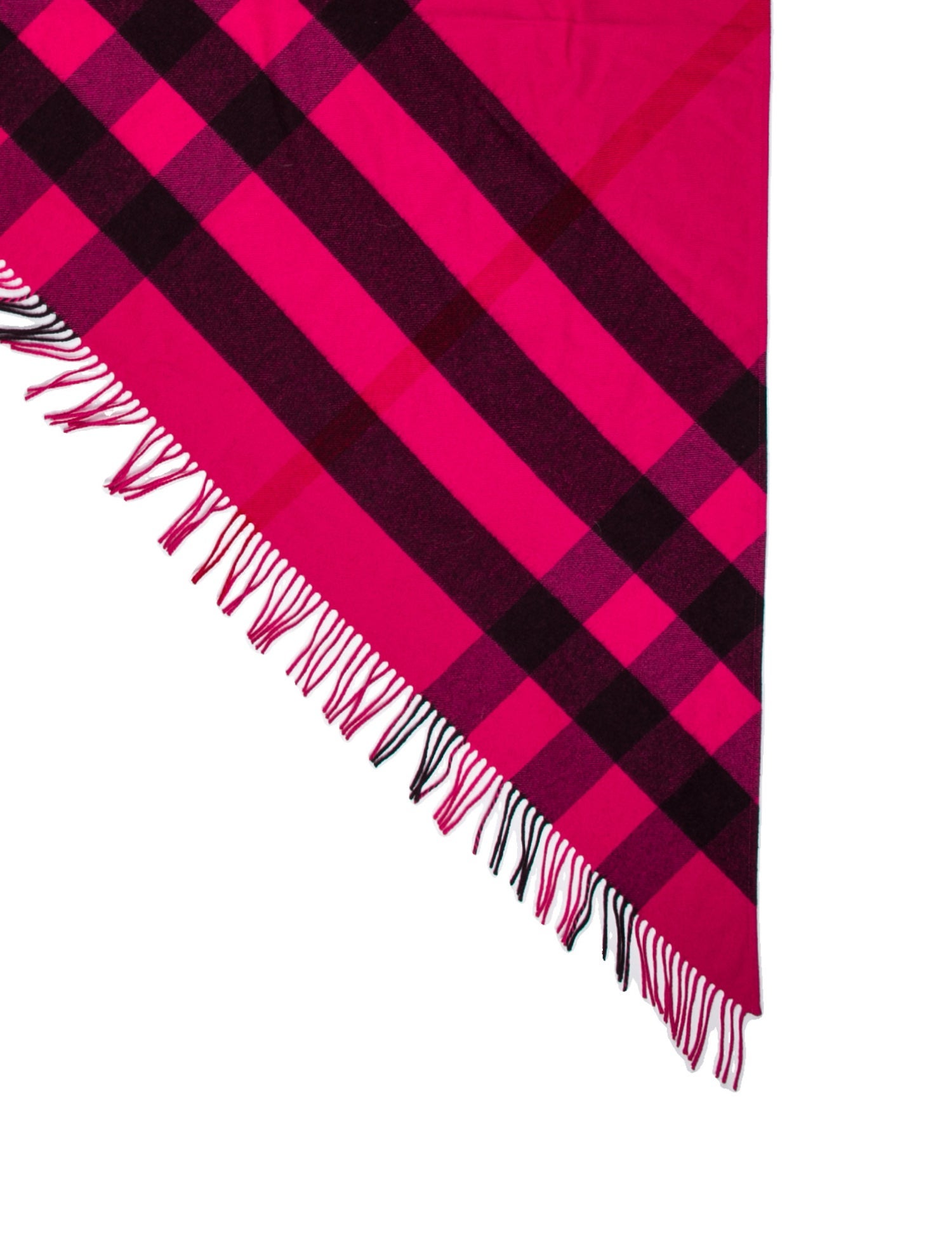 Burberry Cashmere Plaid Print Scarf