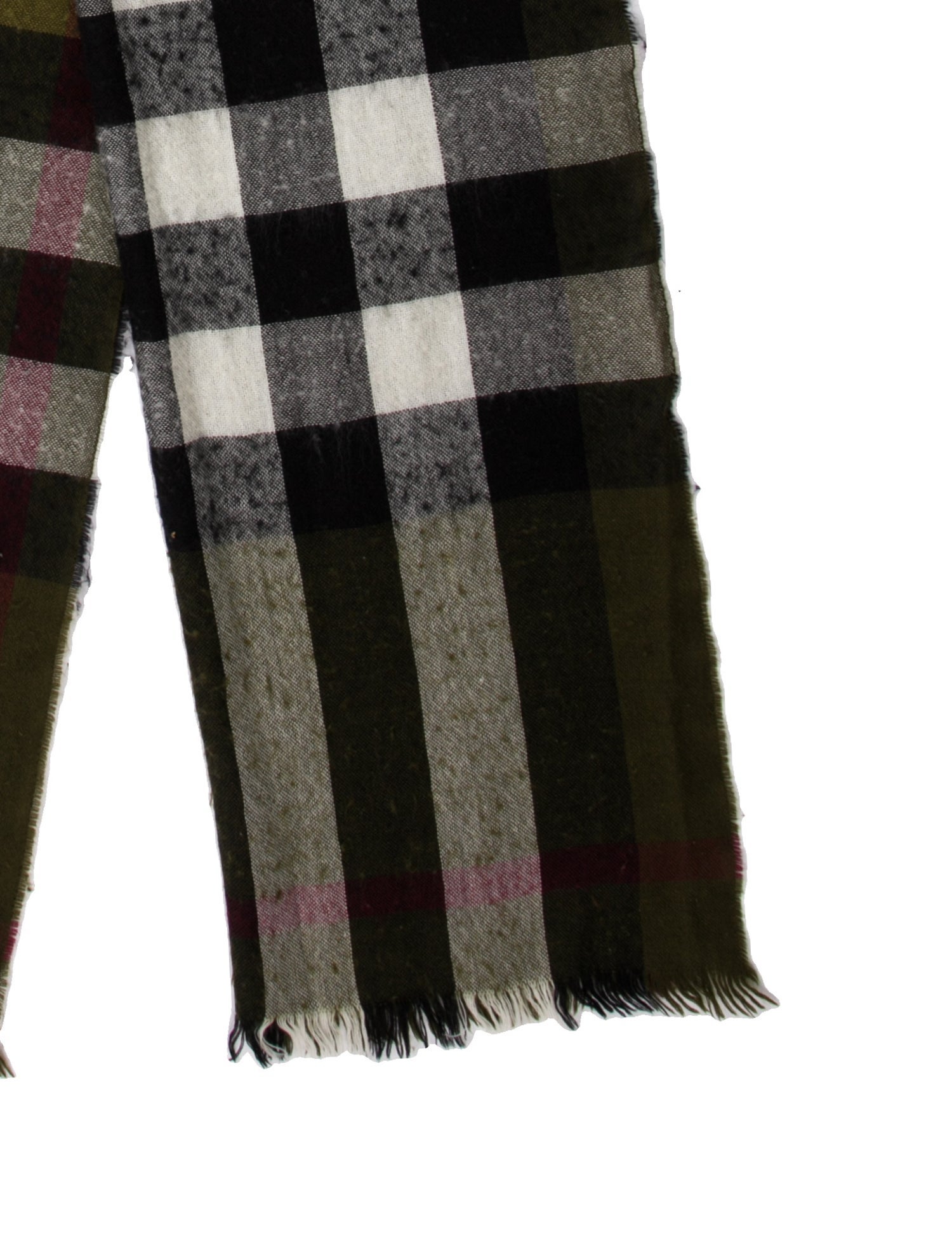 Burberry Wool Plaid Print Scarf