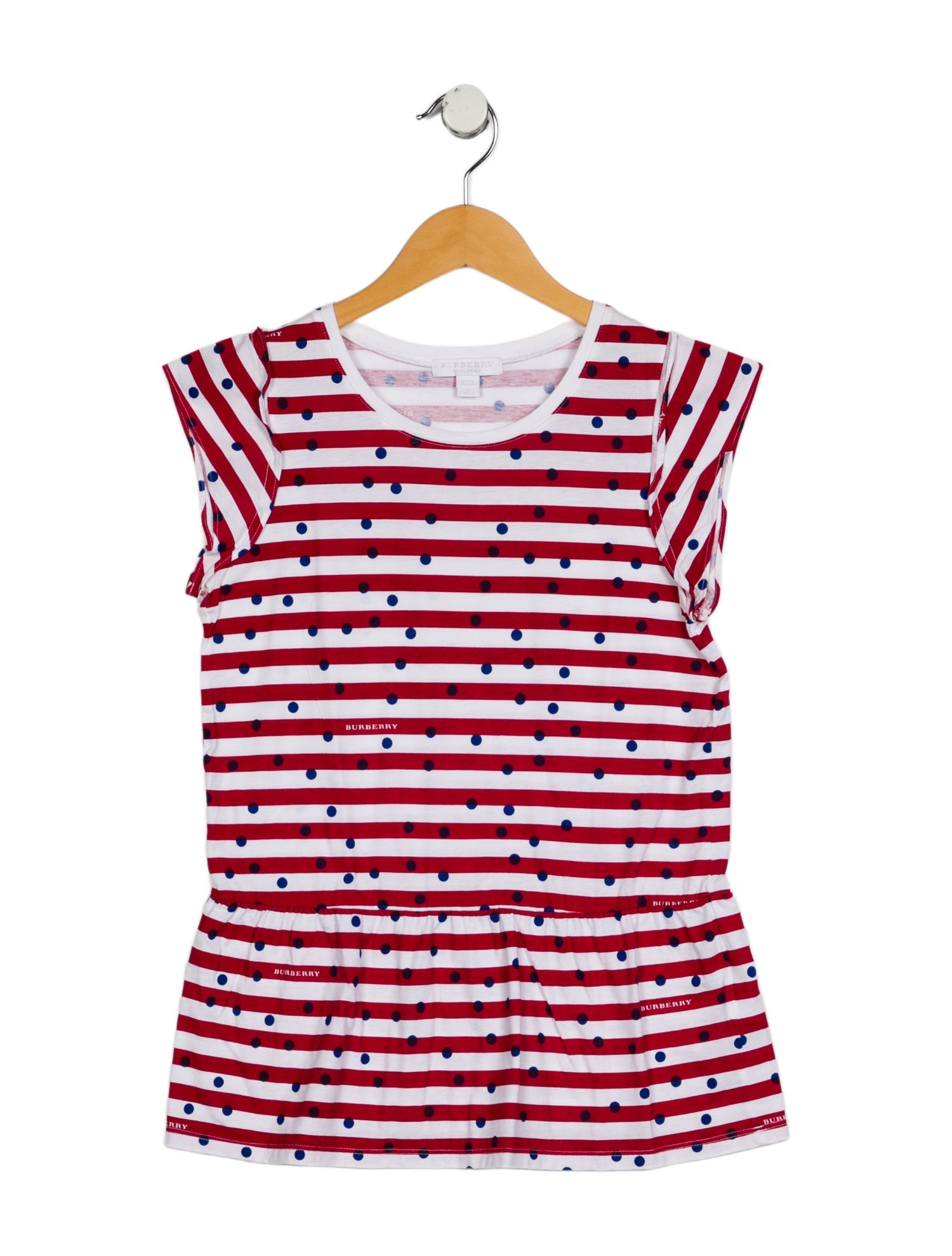 Burberry Girls' Striped Short Sleeve Shirt