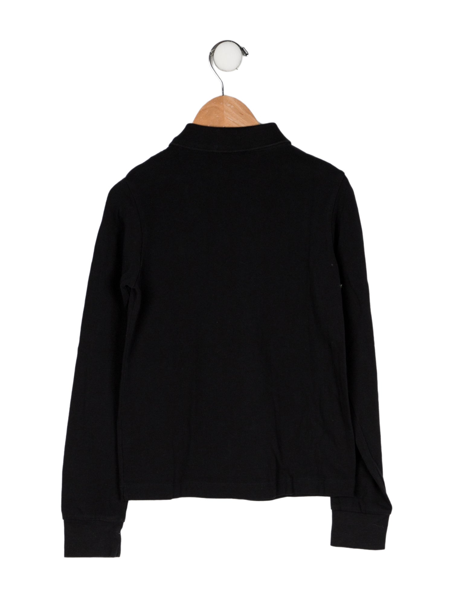 Burberry Girls' Ruffle Trim Long Sleeve Polo Shirt