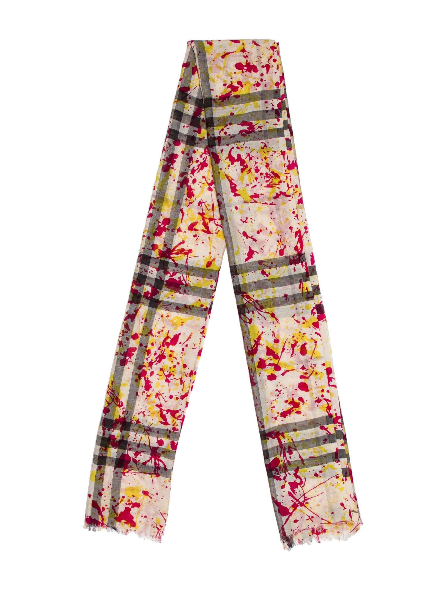 Burberry Wool Nova Check Pattern Scarf