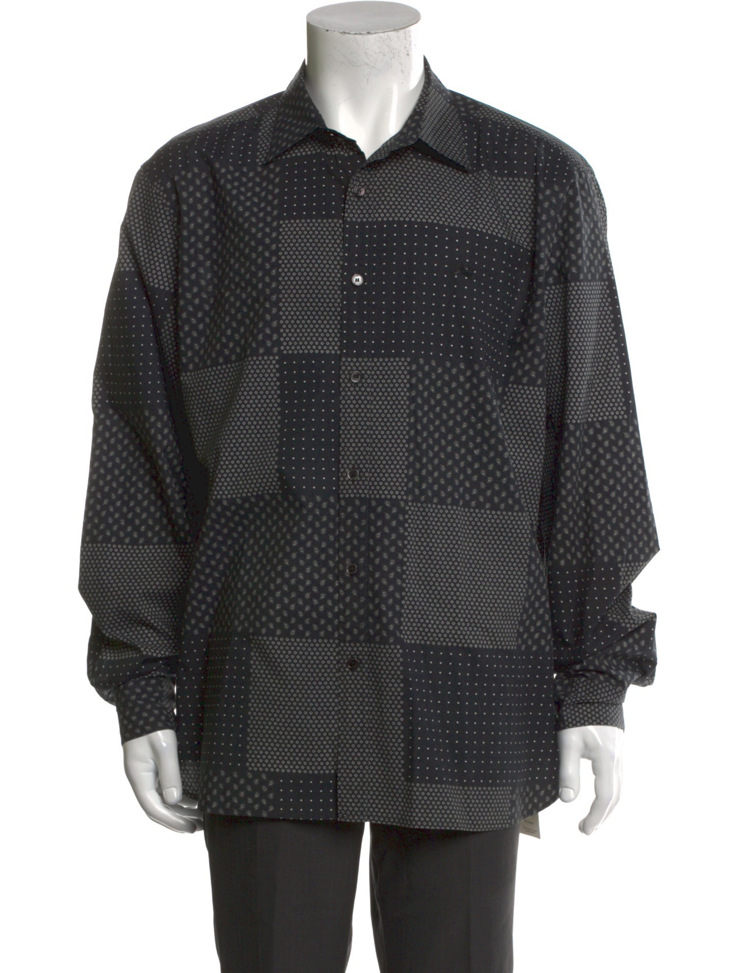 Burberry Polka Dot Print Long Sleeve Shirt