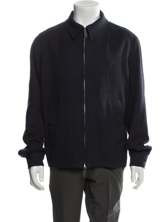 Burberry Nova Check Pattern Wool Bomber Jacket