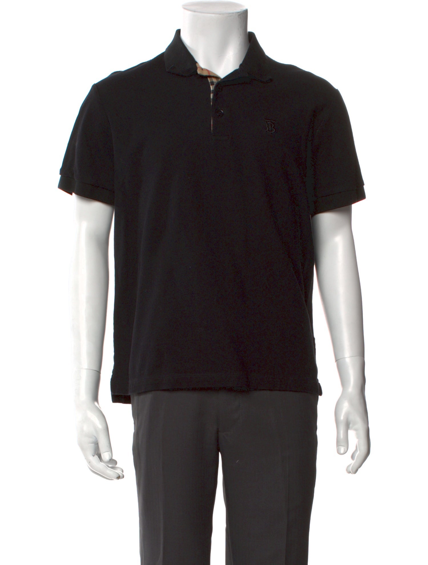 Burberry Nova Check Pattern Crew Neck Polo Shirt