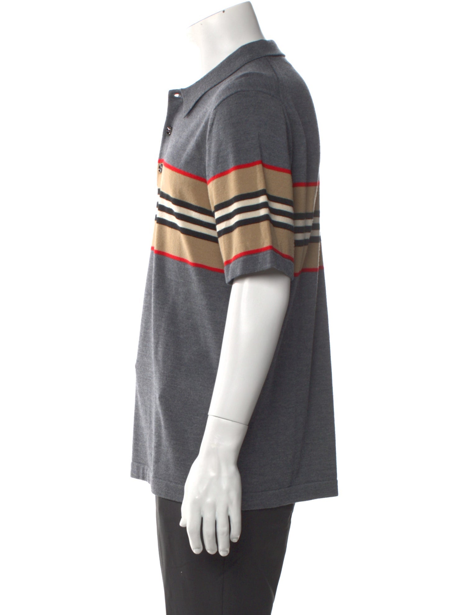 Burberry Merino Wool Striped Polo Shirt