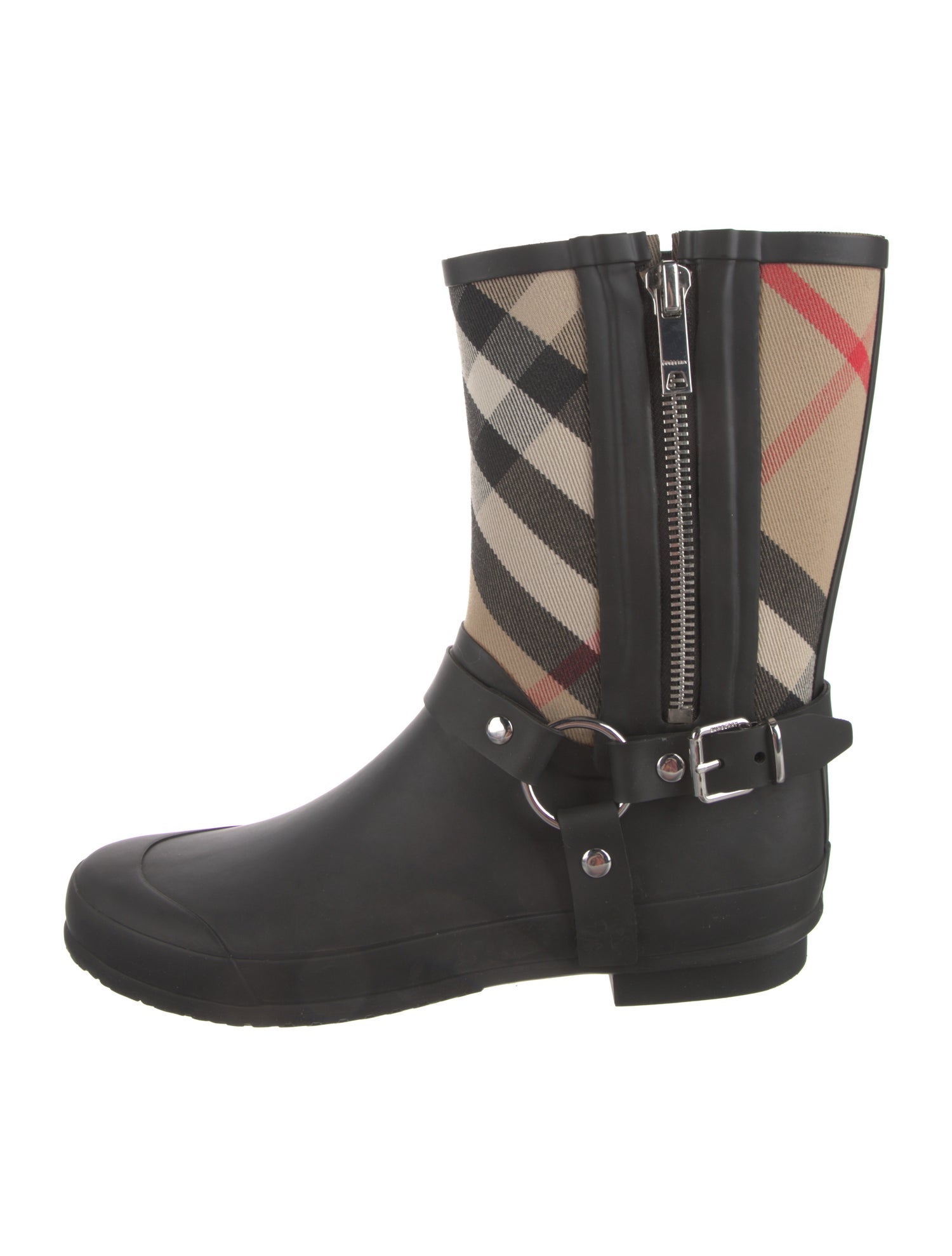 Burberry Nova Check Pattern Rubber Rain Boots