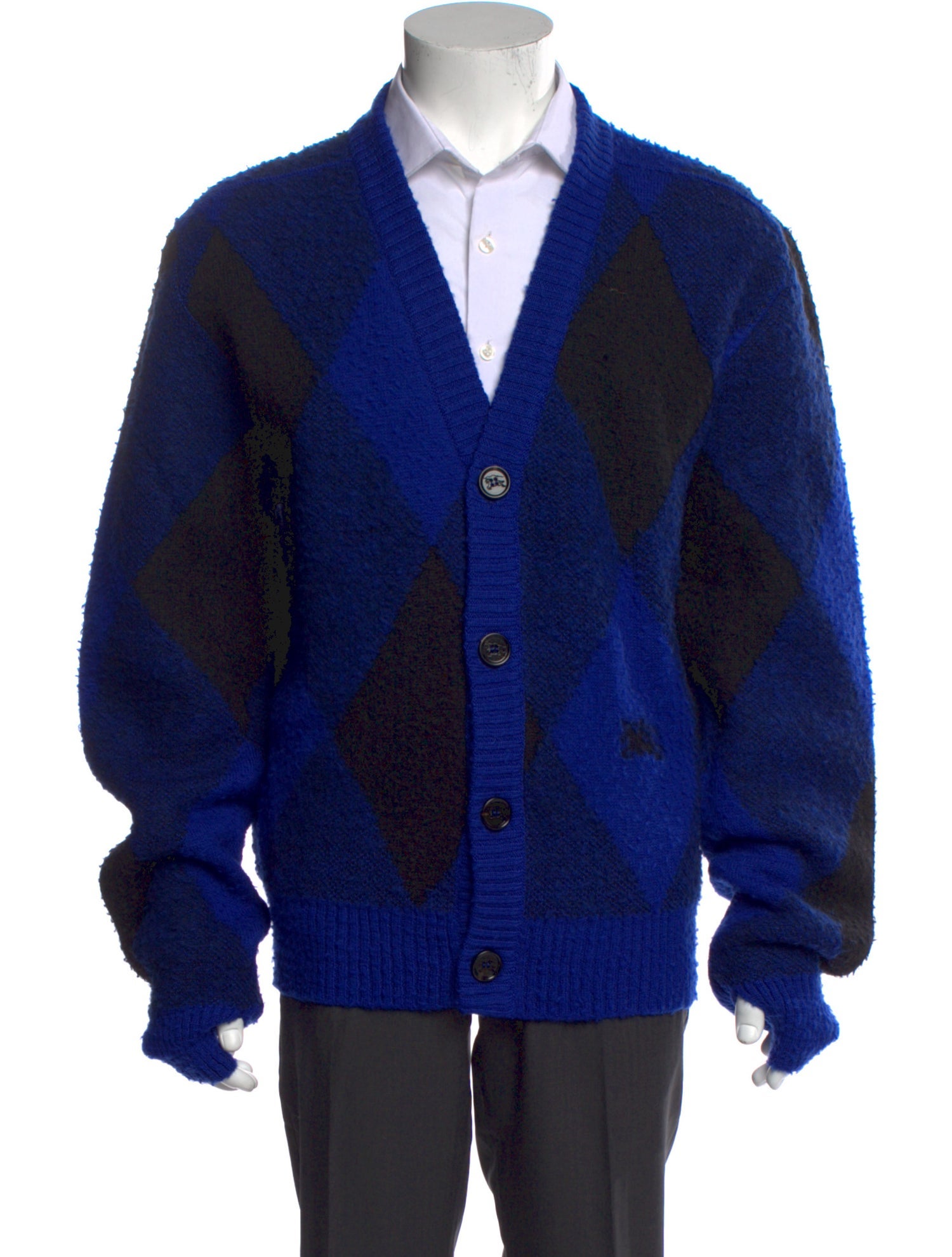 Burberry Wool Colorblock Pattern Cardigan w/ Tags