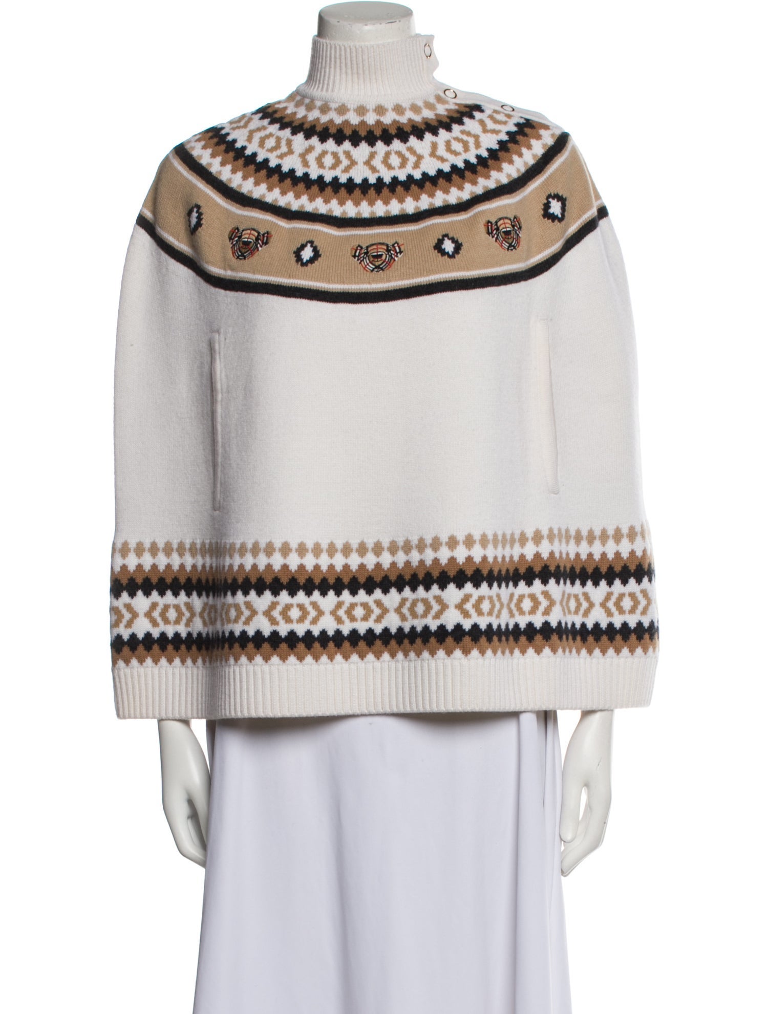 Burberry Wool Printed Poncho