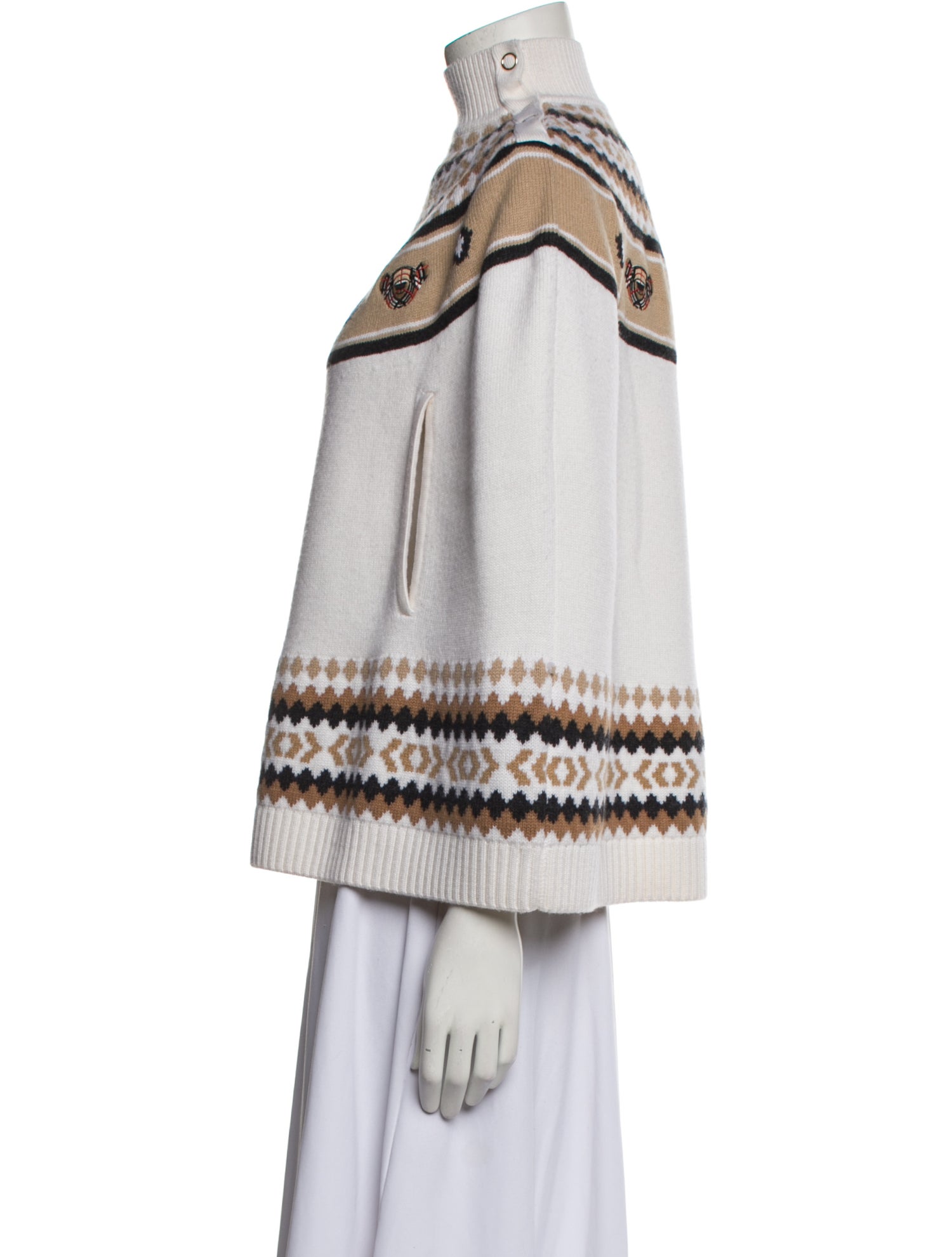 Burberry Wool Printed Poncho