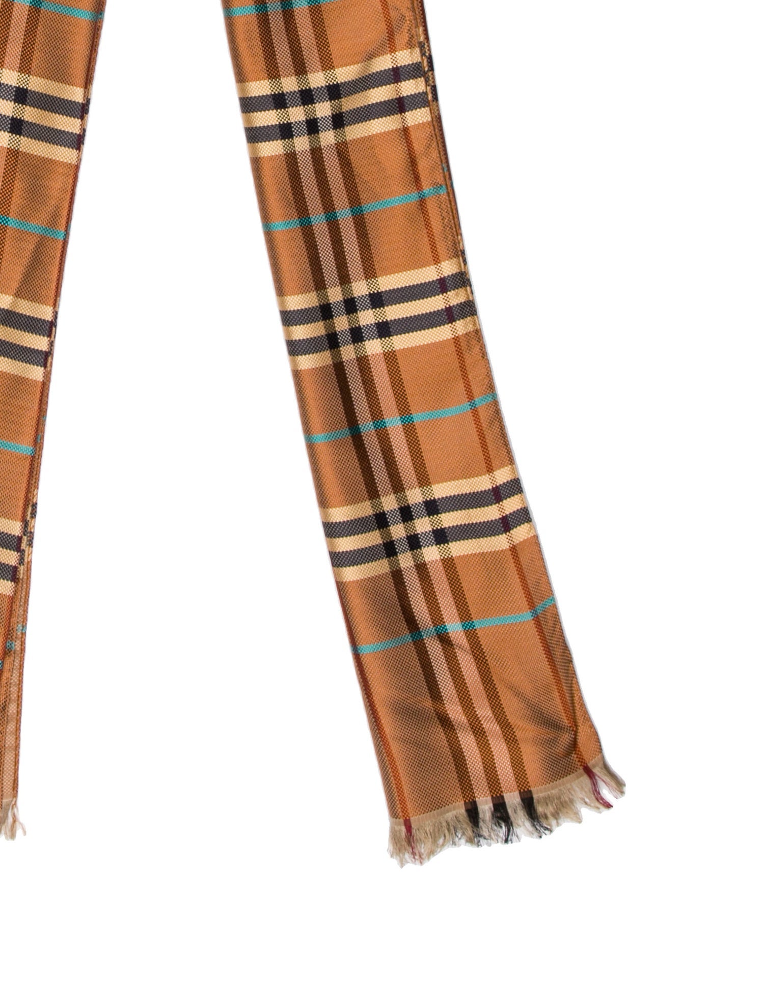 Burberry Silk Plaid Print Scarf