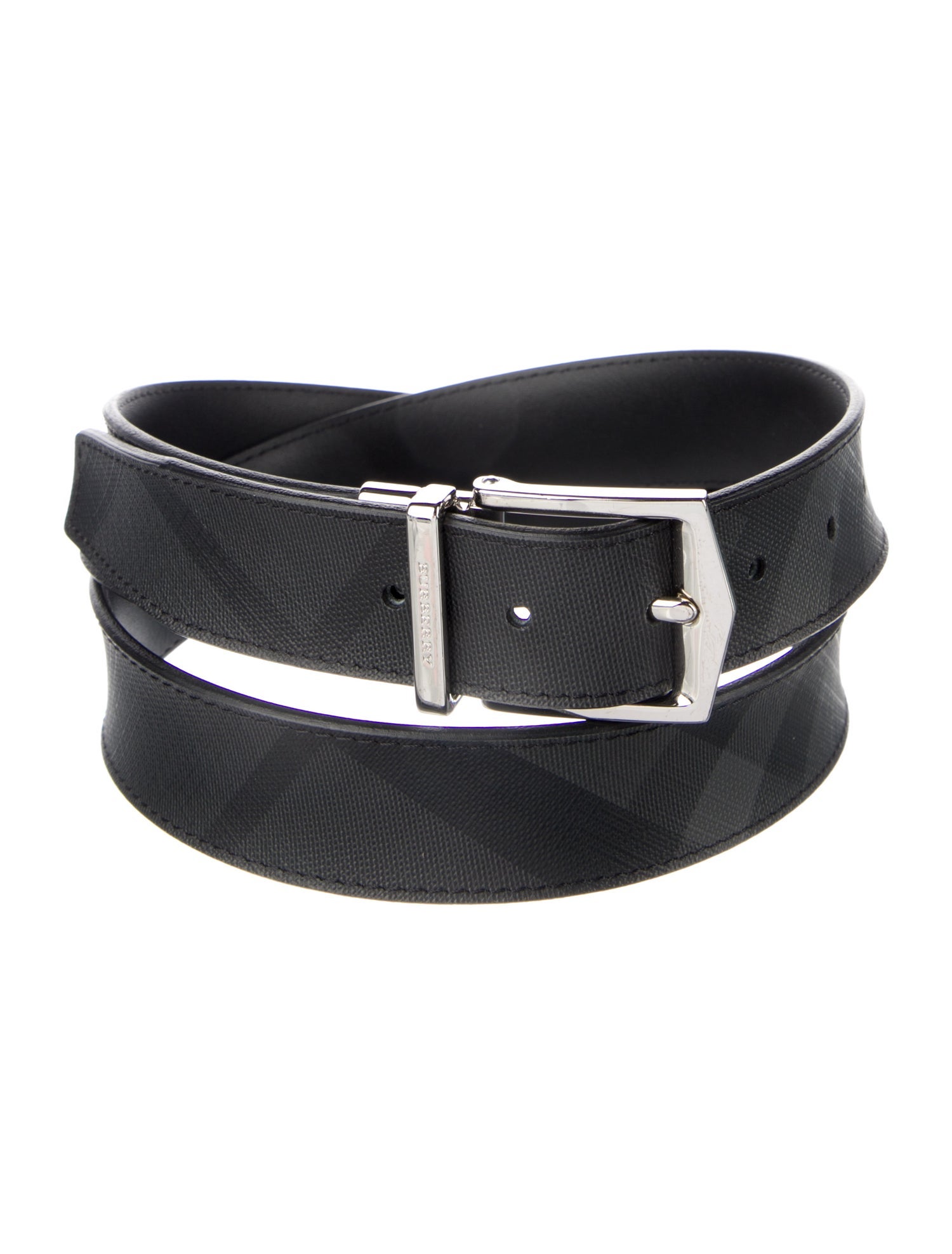 Burberry James 35MM Reversible Smoked Check Pattern Waist Belt