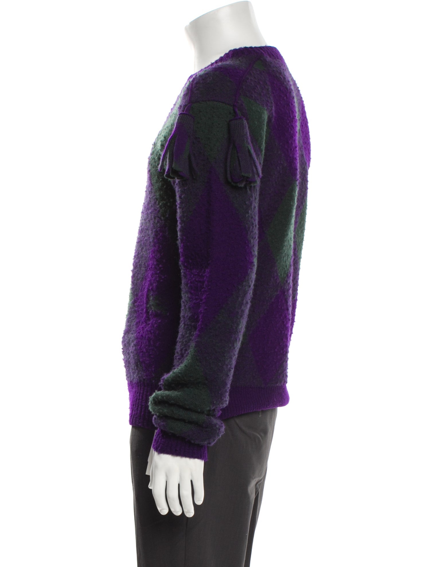 Burberry Wool Plaid Print Pullover