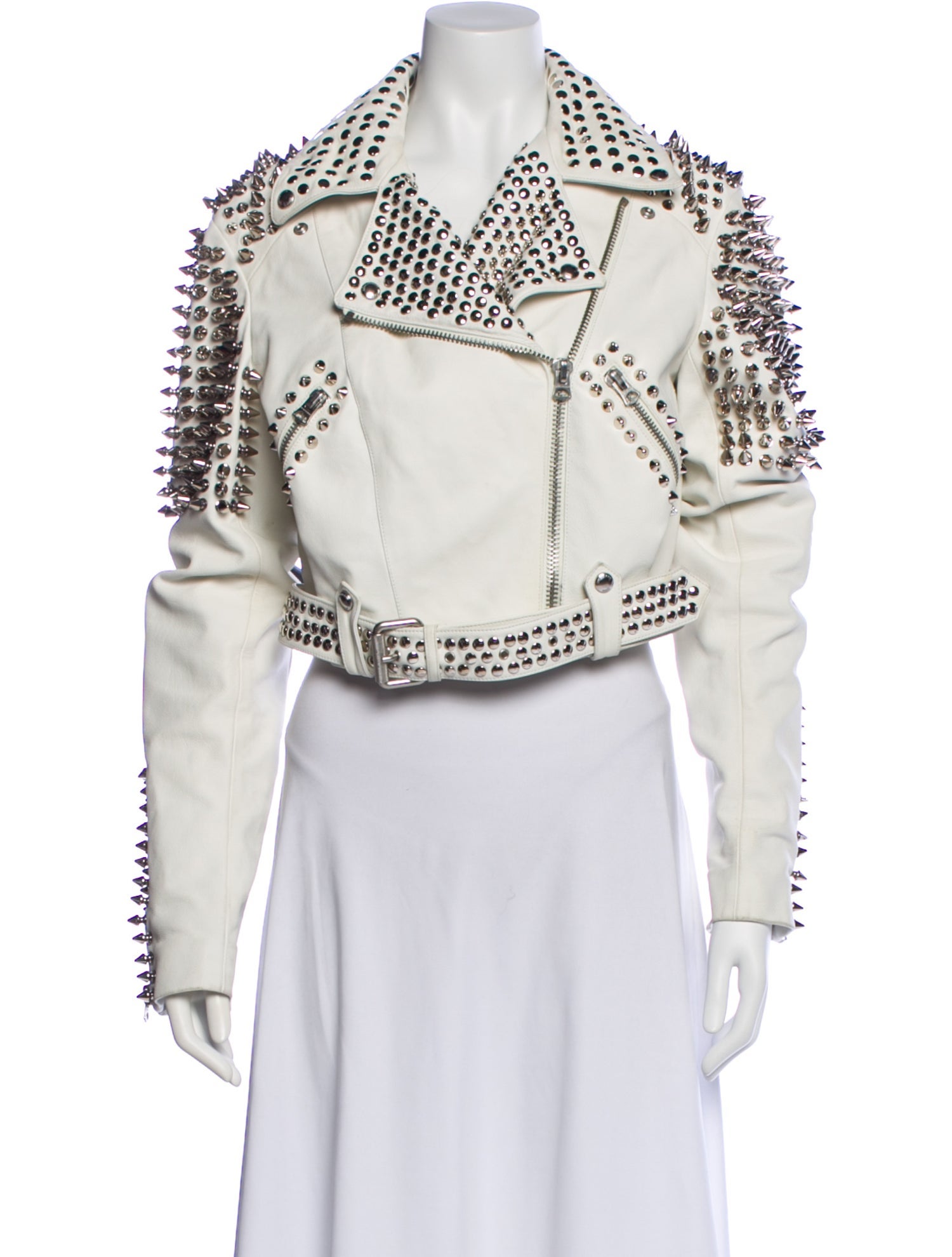 Burberry Leather Printed Biker Jacket