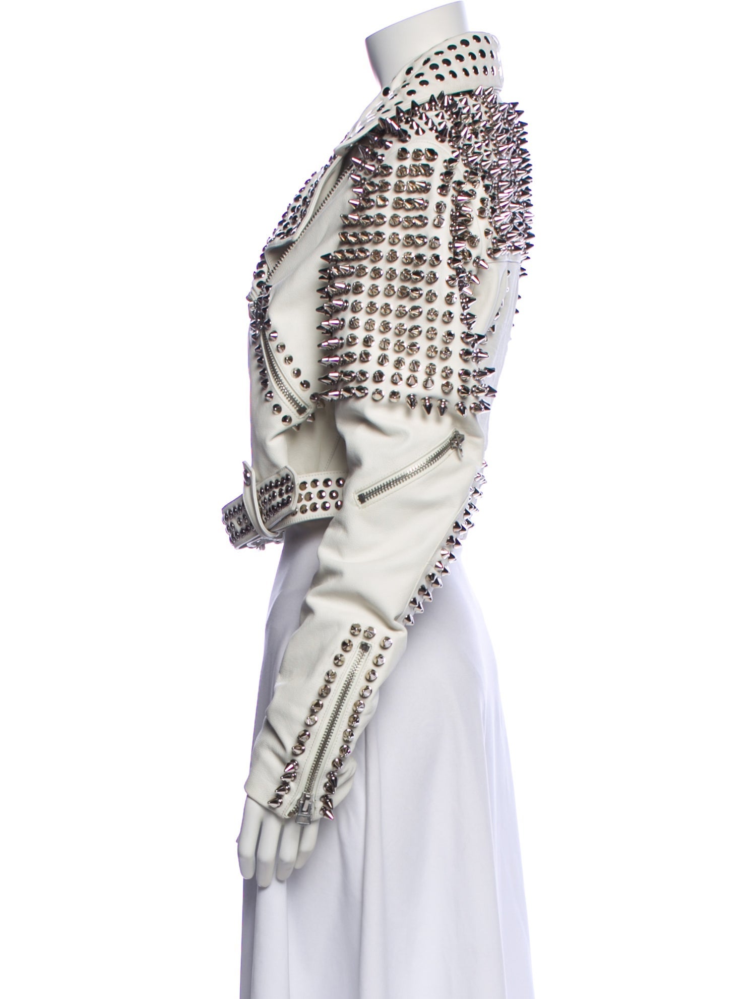 Burberry Leather Printed Biker Jacket