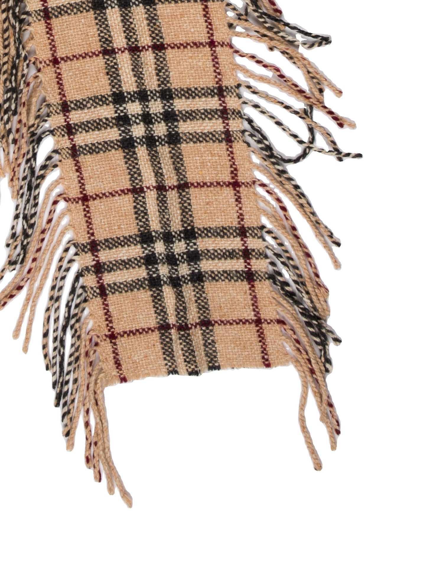 Burberry Merino Wool Plaid Print Scarf