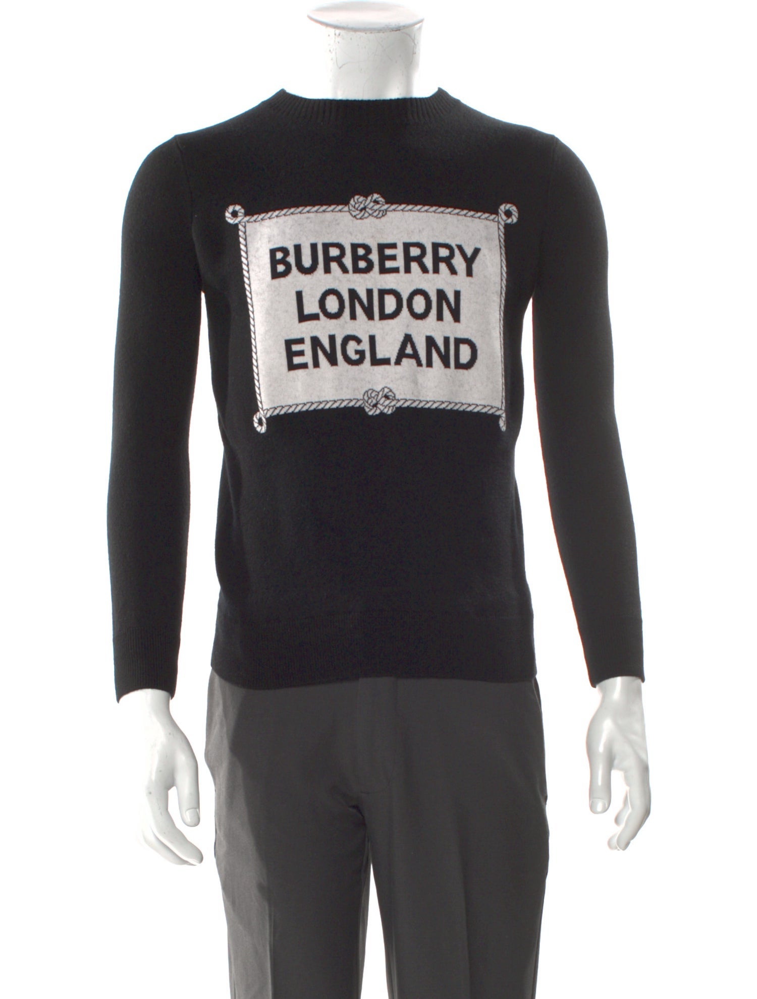 Burberry Smoked Check Pattern Merino Wool Pullover