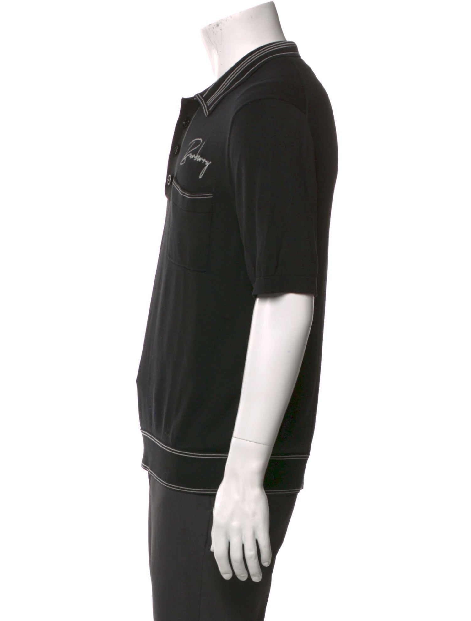 Burberry Silk Graphic Print Polo Shirt