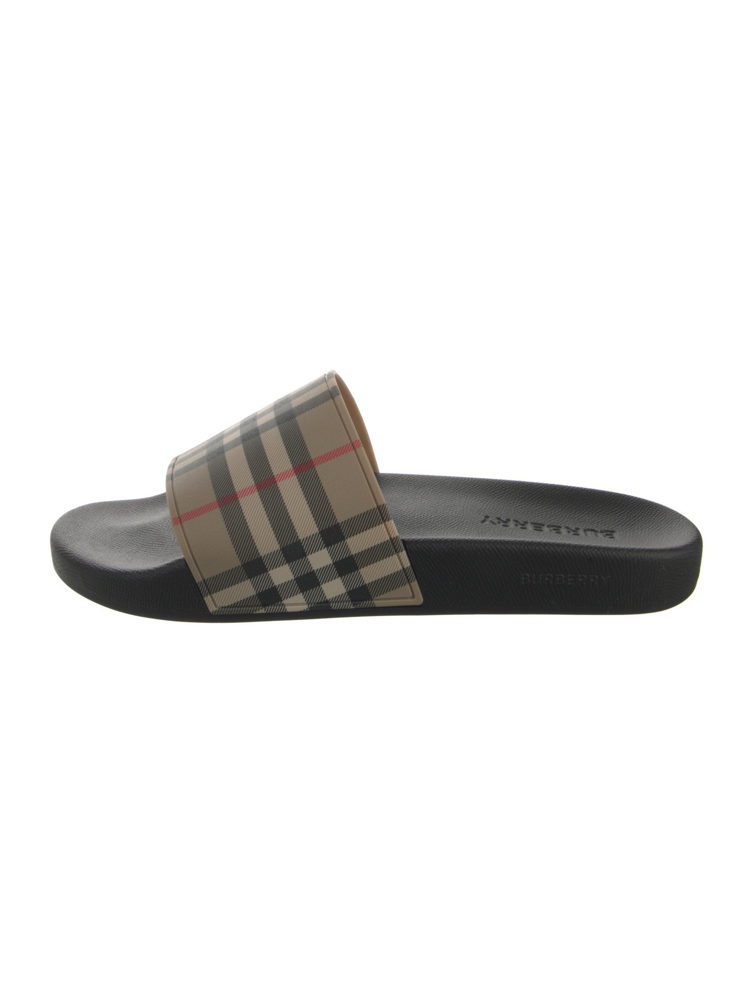 Burberry Rubber Plaid Print Slides