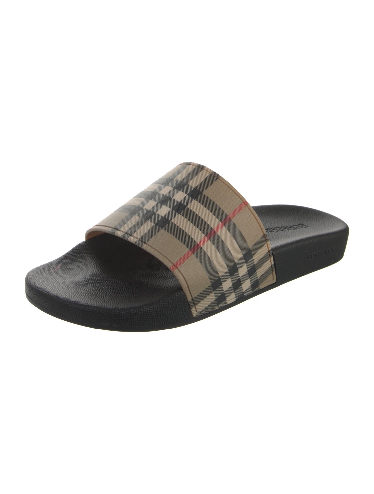 Burberry Rubber Plaid Print Slides