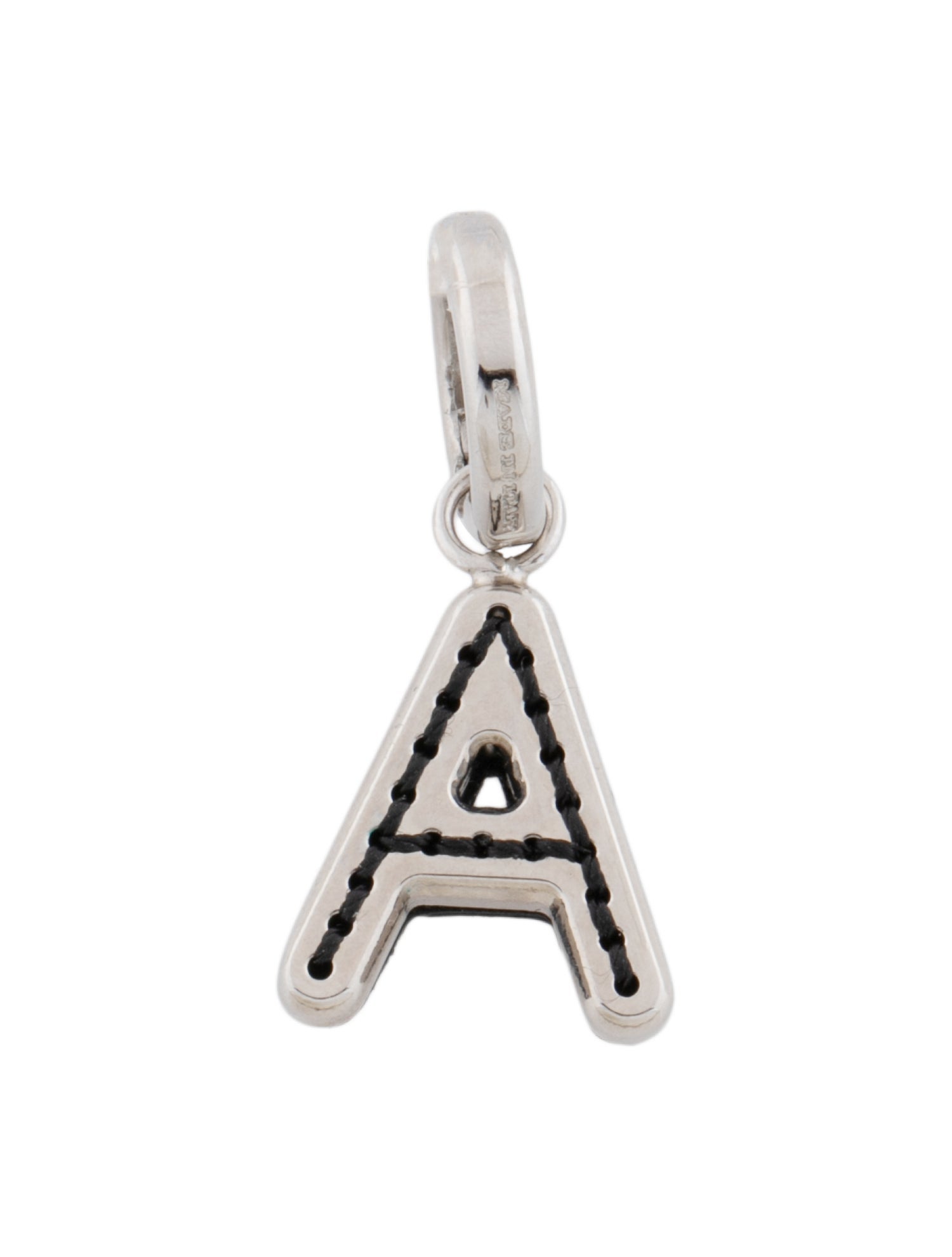 Burberry Leather Topstitched "A" Alphabet Charm
