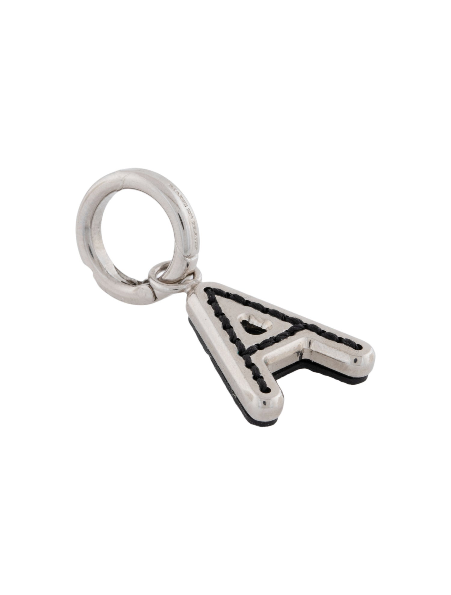Burberry Leather Topstitched "A" Alphabet Charm