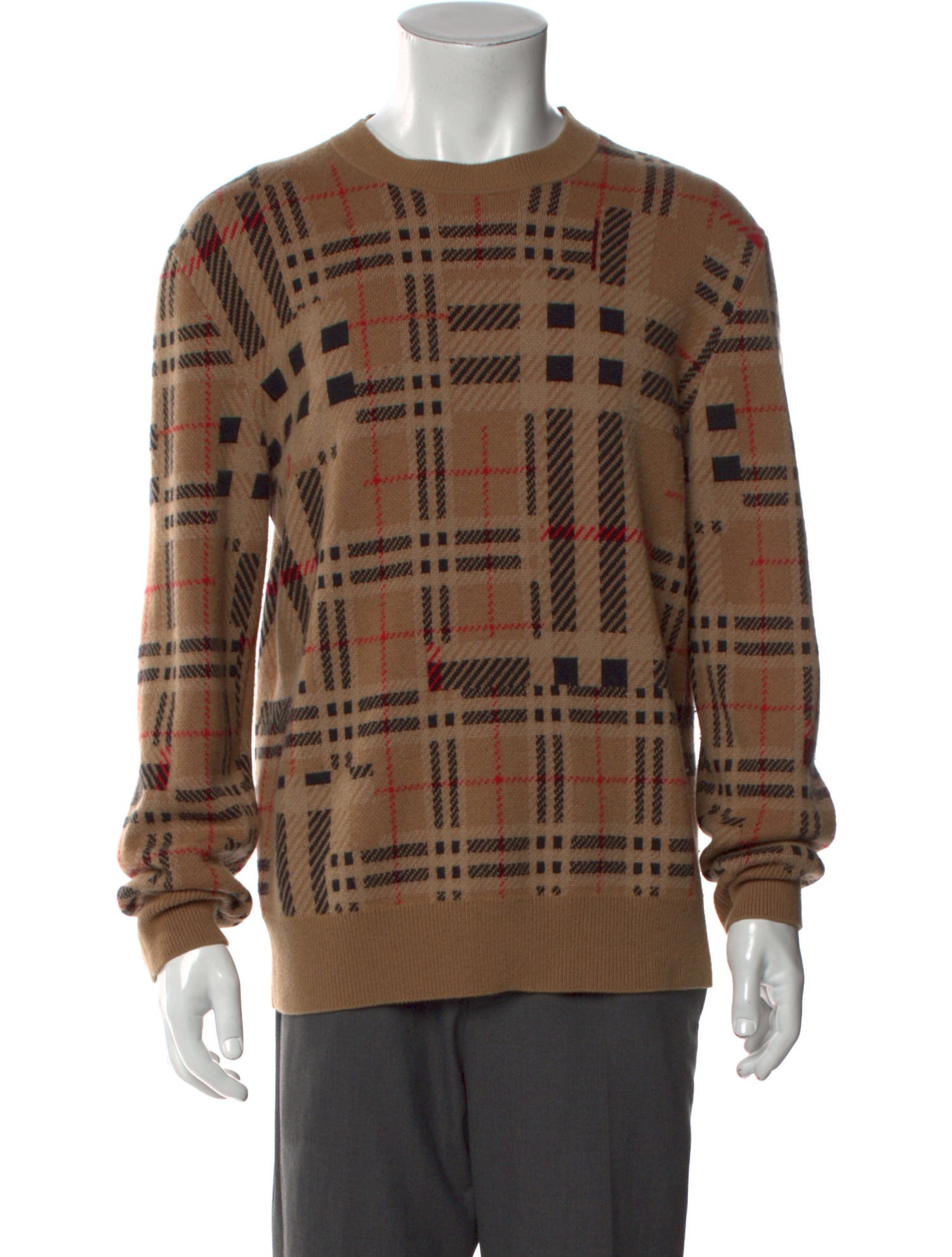 Burberry Cashmere Plaid Print Pullover