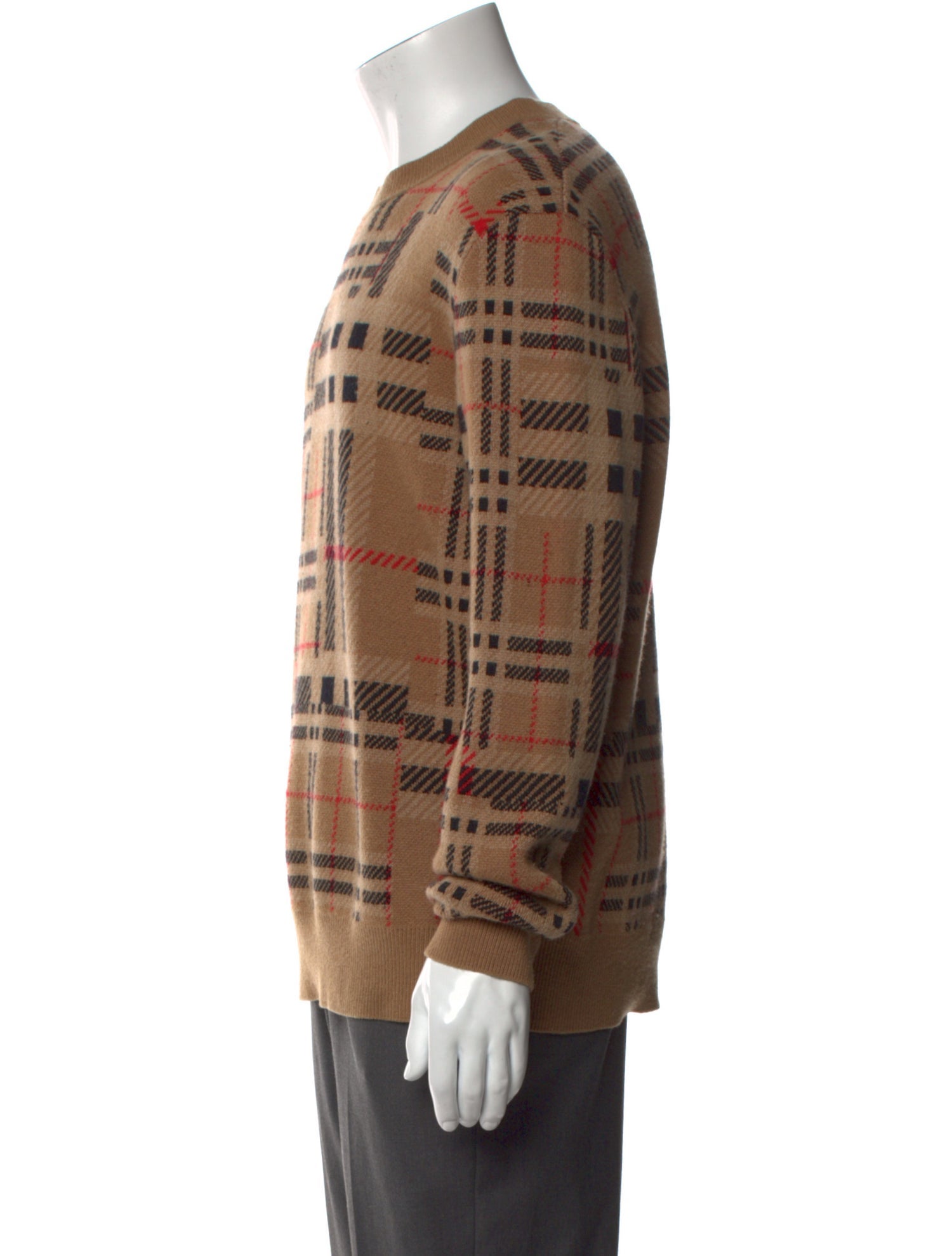 Burberry Cashmere Plaid Print Pullover