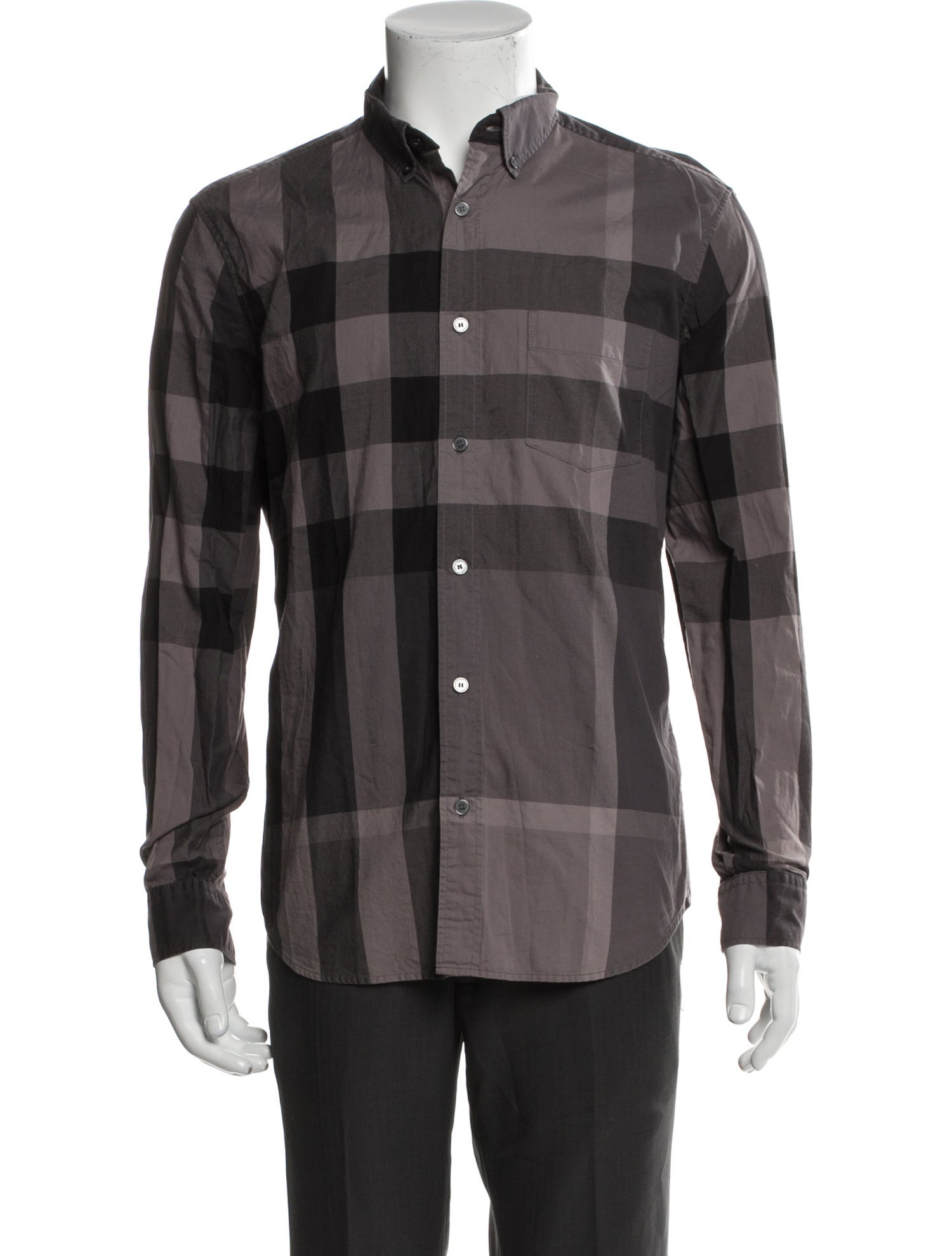Burberry Brit Plaid Print Long Sleeve Shirt