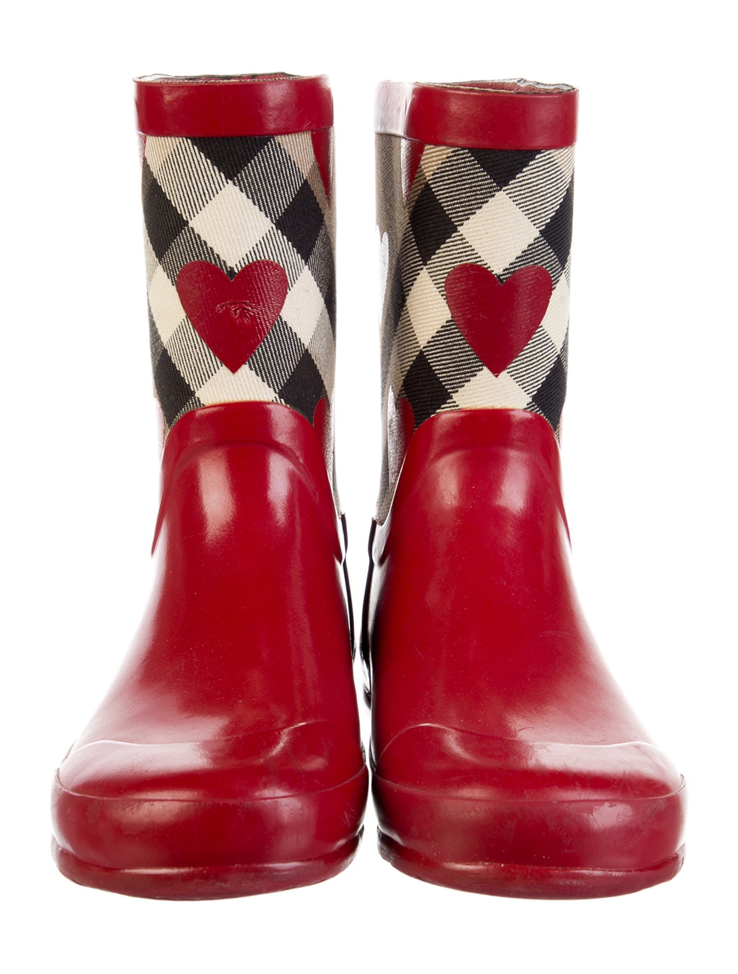 Burberry Kids Heart Check Rain Boots