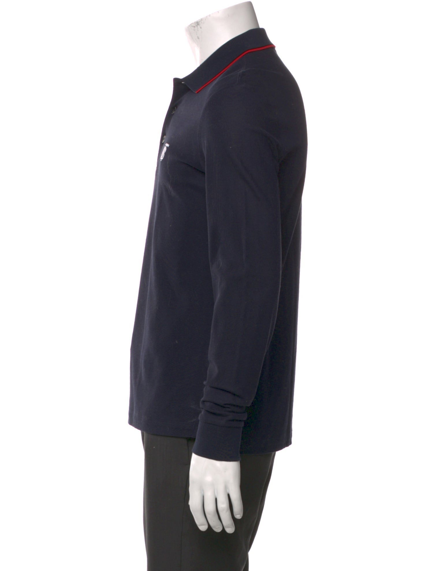 Burberry V-Neck Long Sleeve Polo Shirt