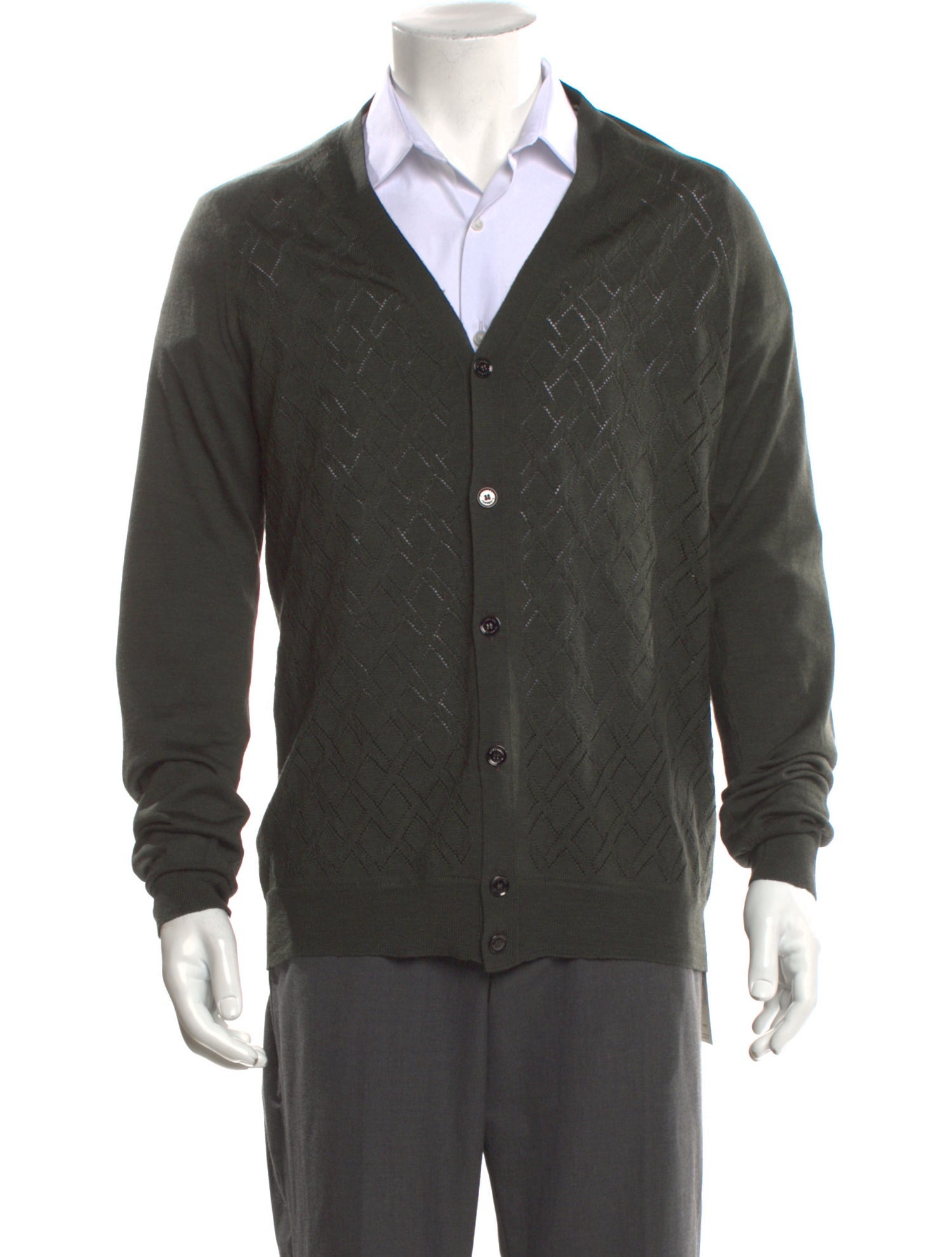 Burberry Virgin Wool V-Neck Cardigan