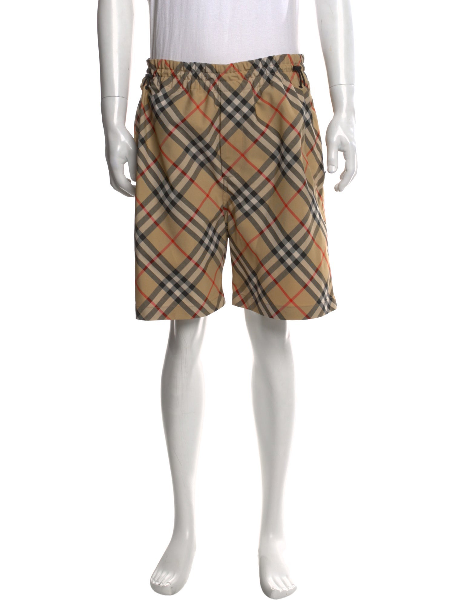 Burberry Plaid Print Flat Front Shorts
