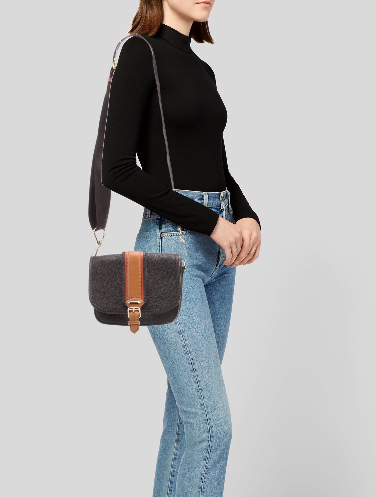 Michael Michael Kors Chain-Link Saffiano Crossbody Bag - Black