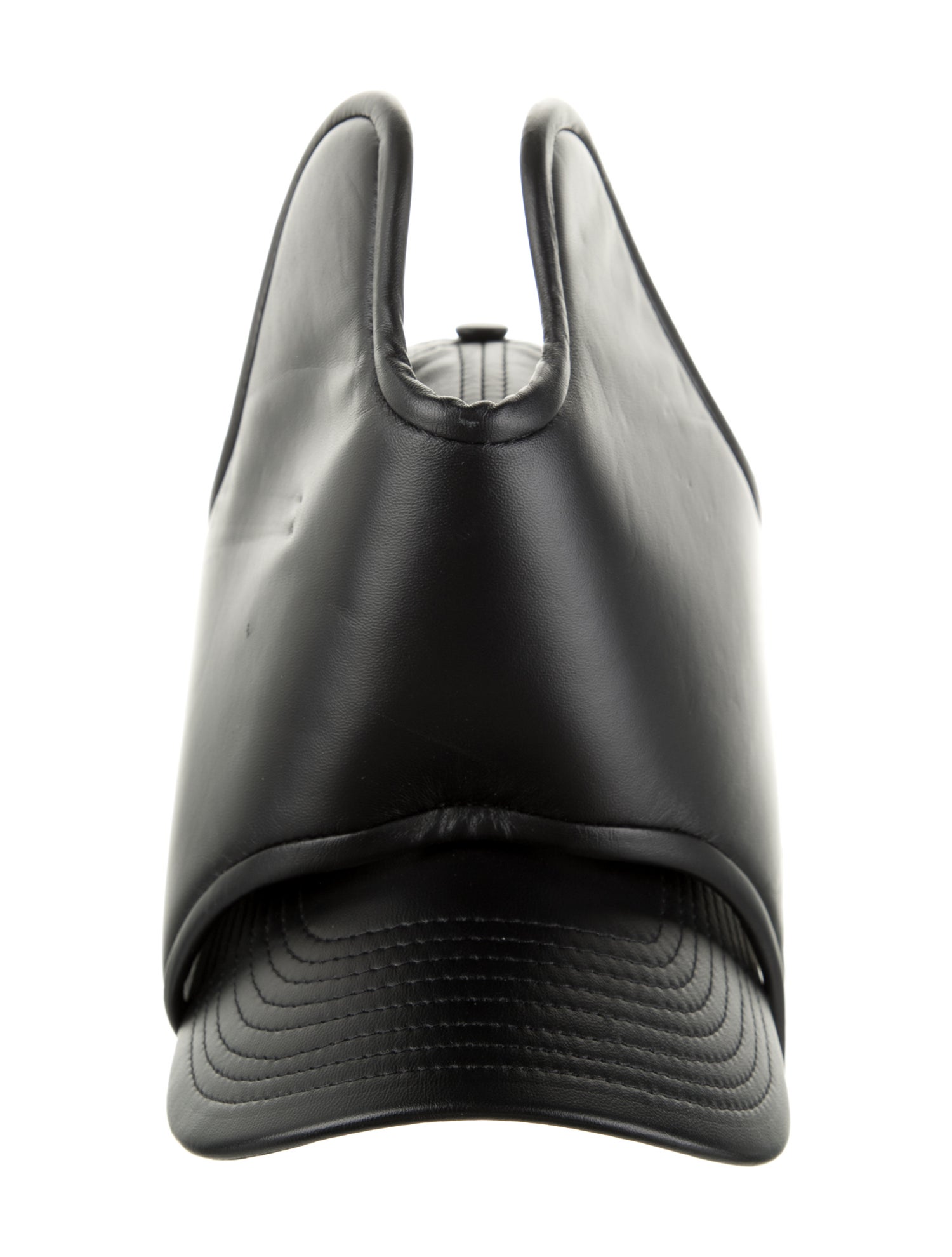 Burberry Solid Leather Baseball Hat