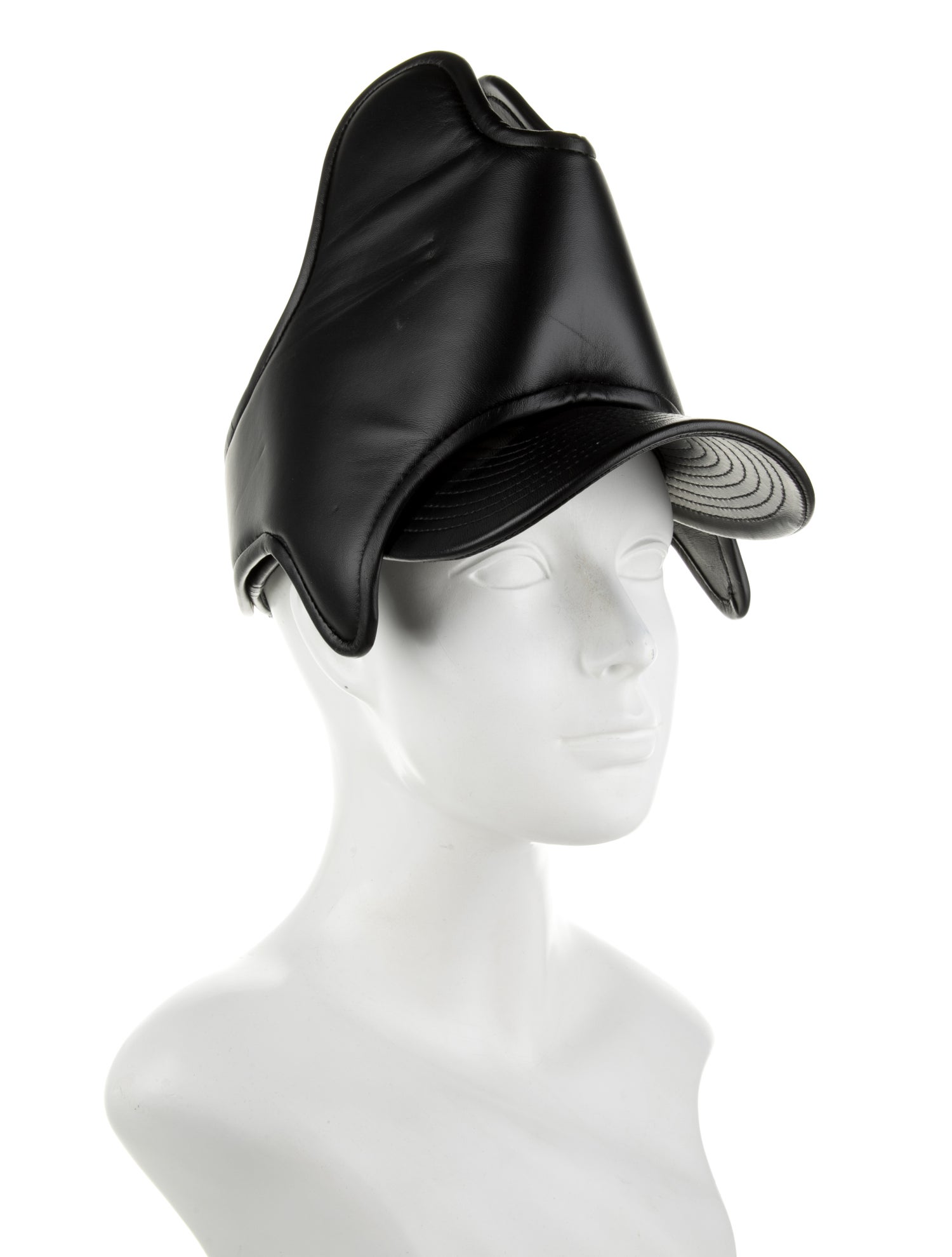 Burberry Solid Leather Baseball Hat