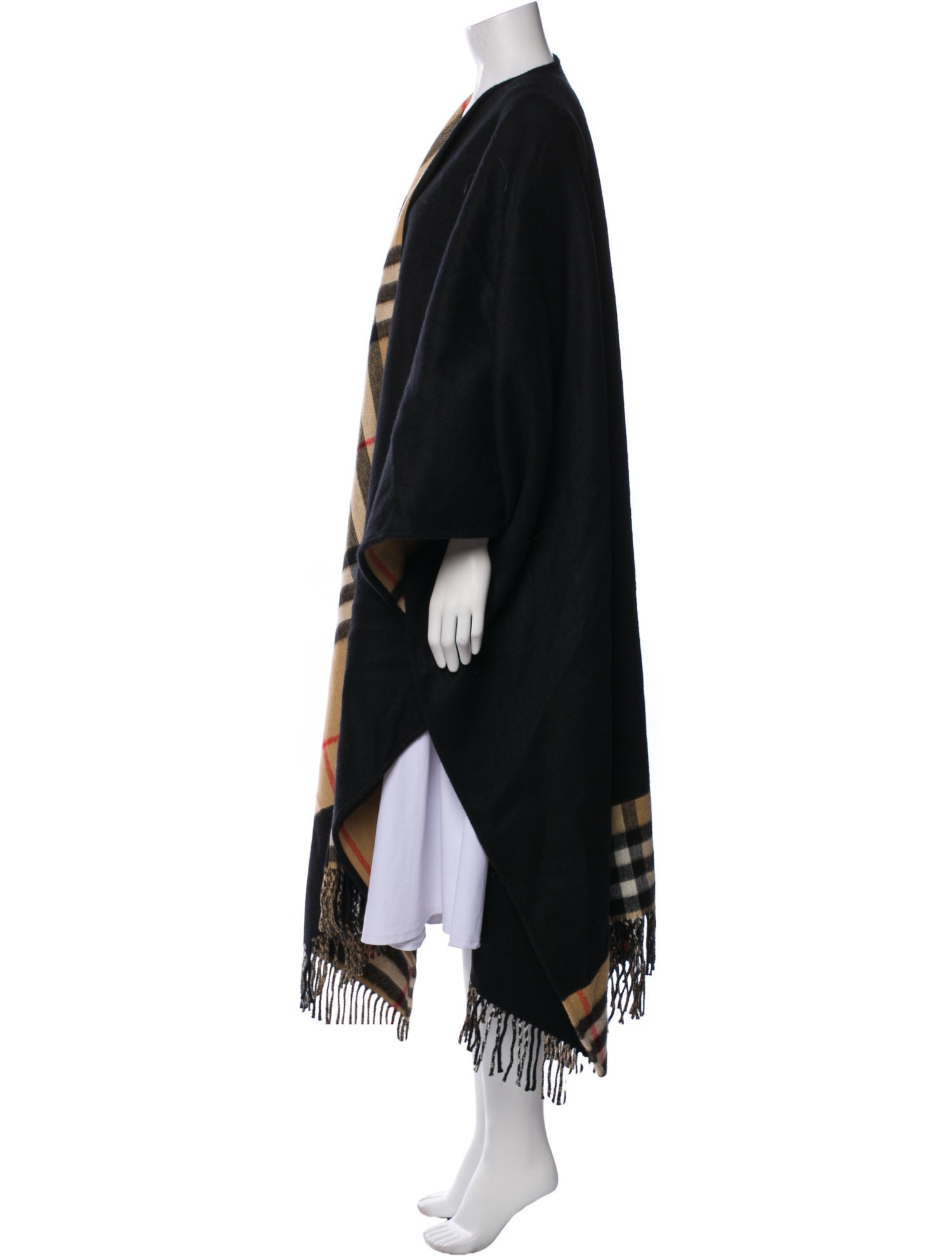 Burberry Cashmere Plaid Print Coat