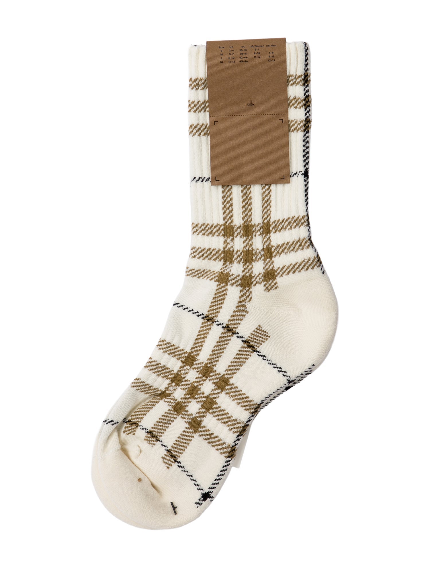 Burberry White and neutral patterned socks
