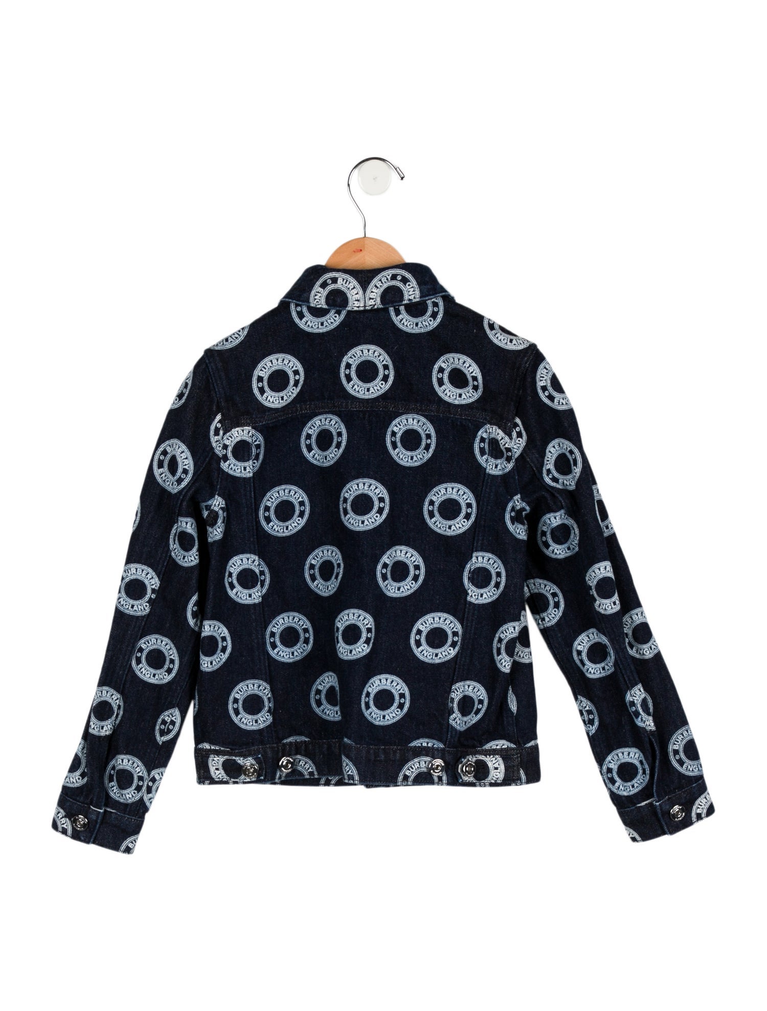 Burberry Girls' Logo Pattern Denim Jacket