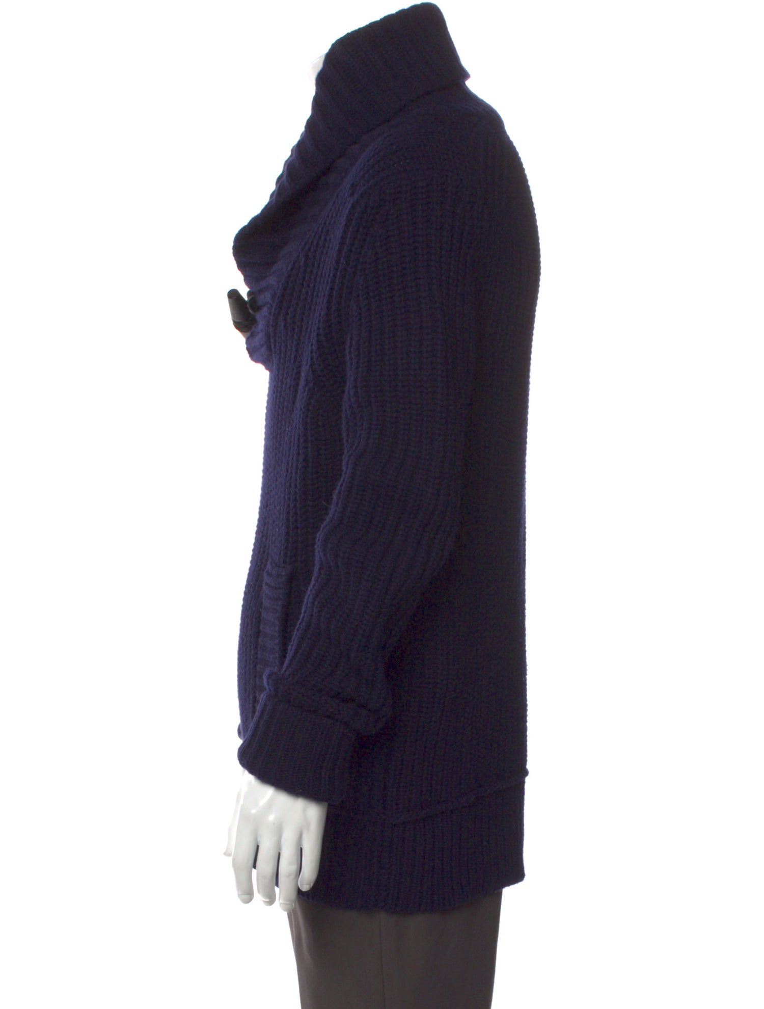 Burberry Wool Cowl Neck Polo Sweater