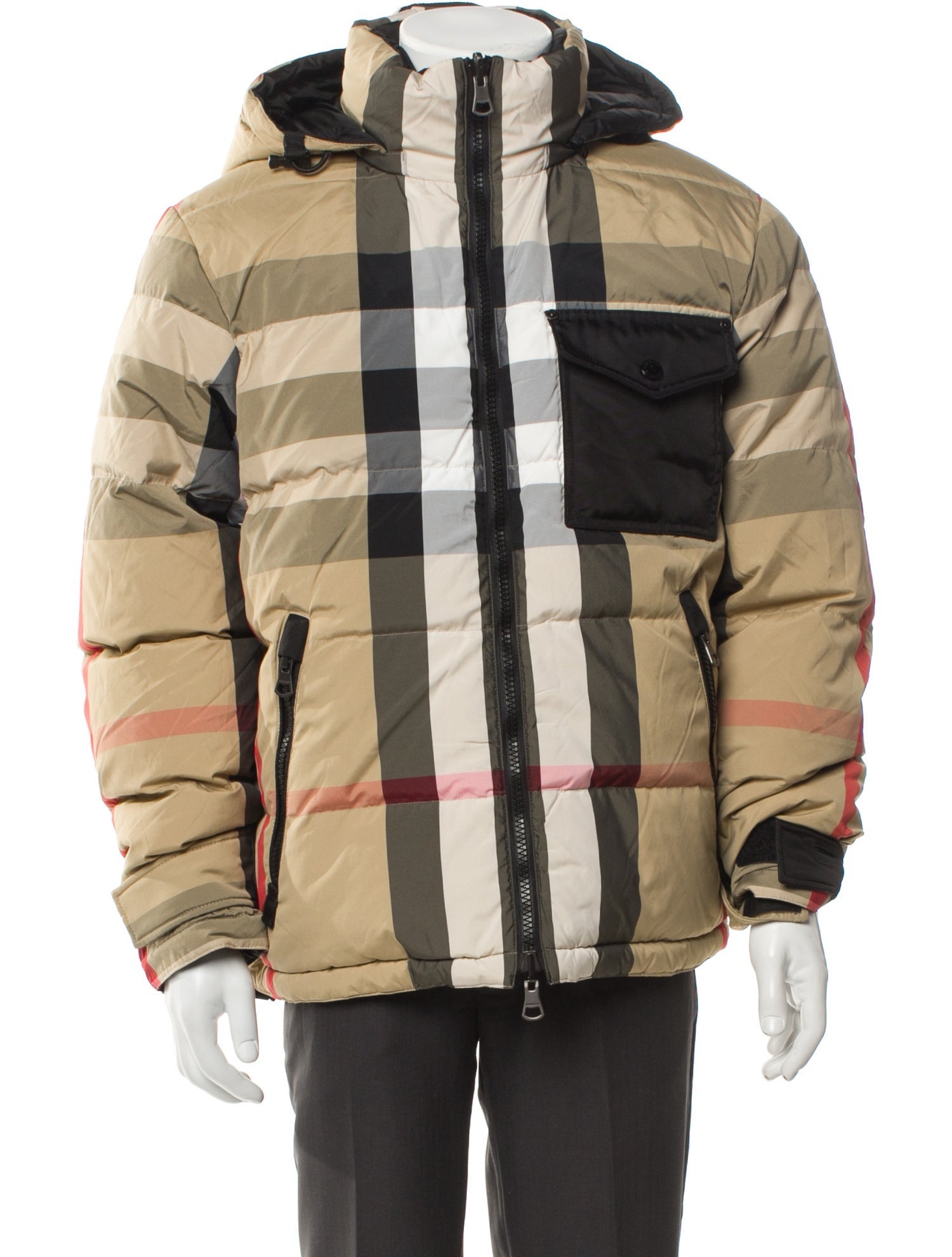 Burberry Exploded Check Pattern Puffer Coat w/ Tags