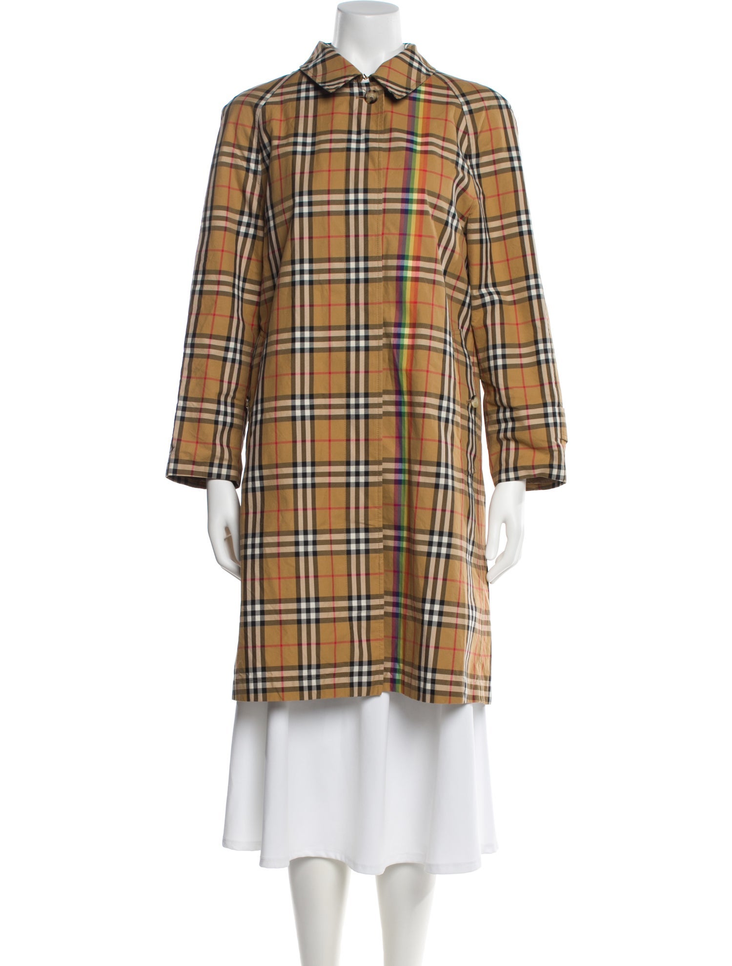 Burberry Plaid Print Coat