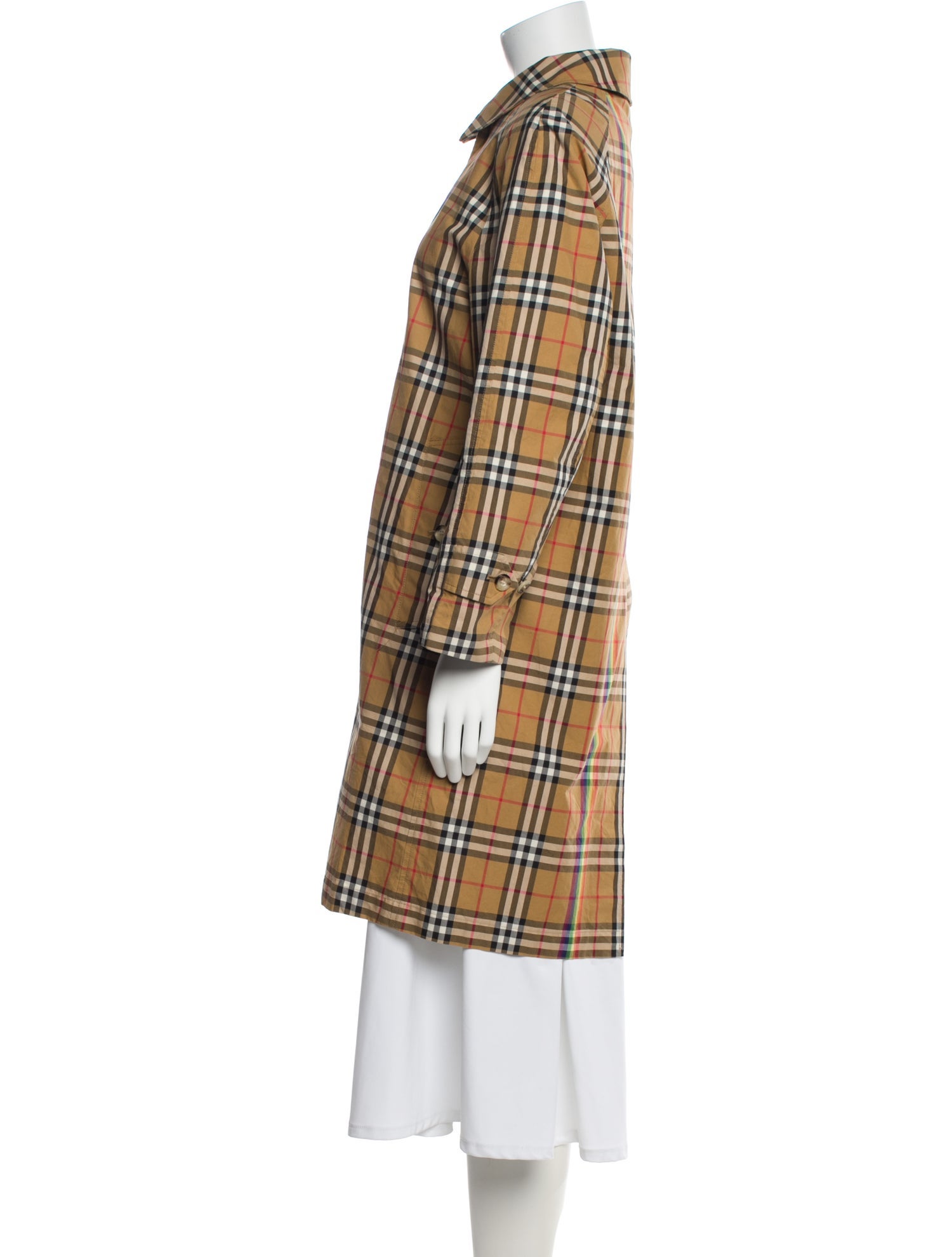 Burberry Plaid Print Coat