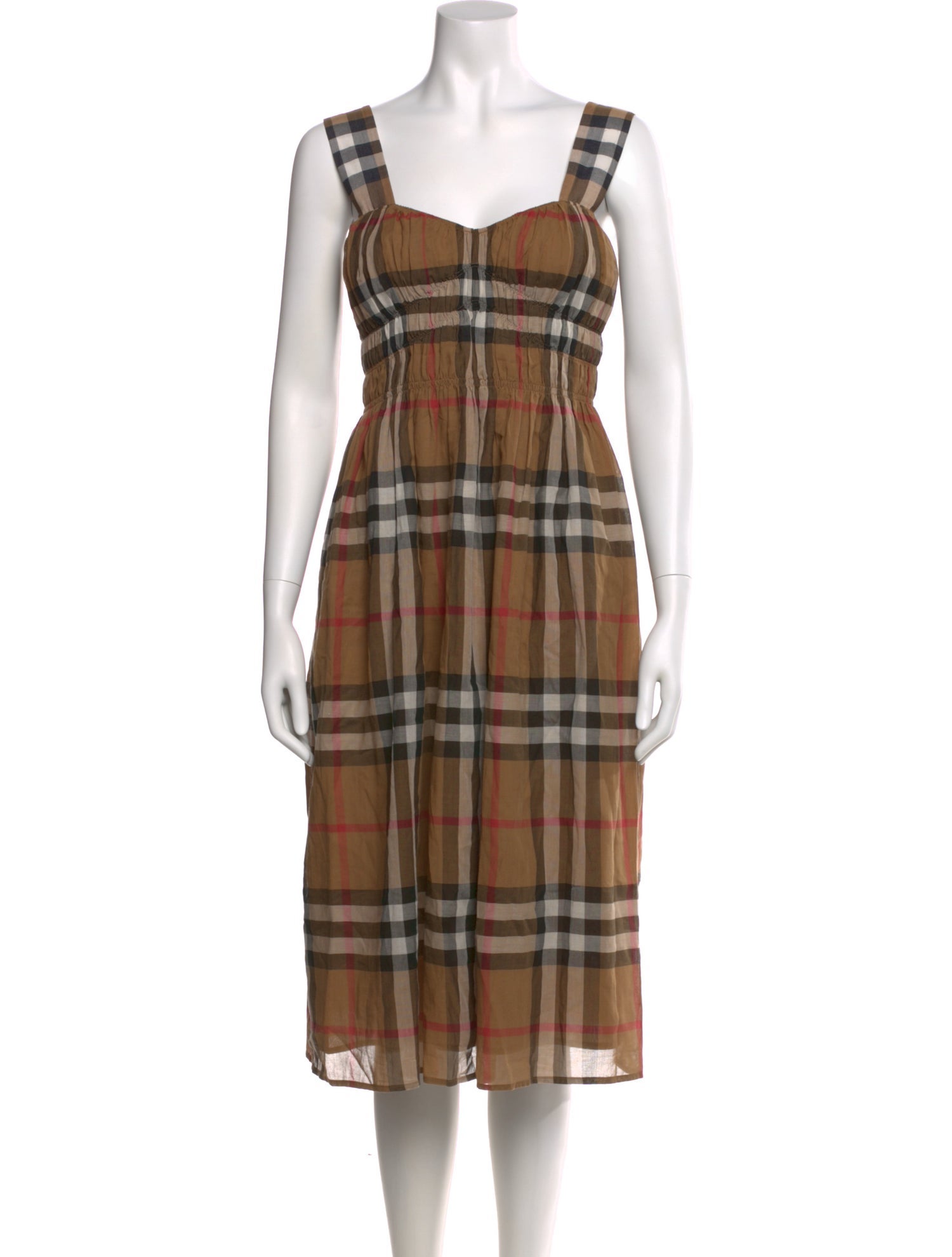 Burberry Plaid Print Midi Length Dress w/ Tags