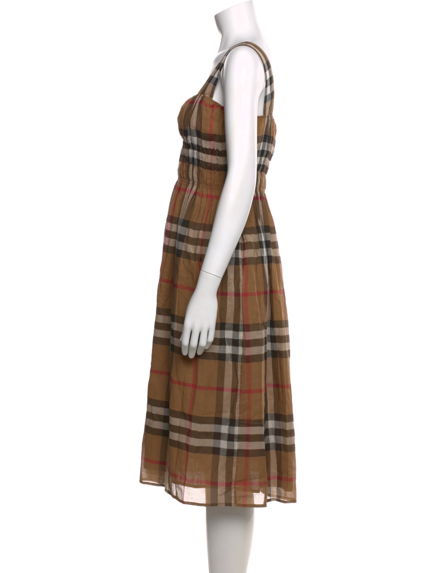 Burberry Plaid Print Midi Length Dress w/ Tags