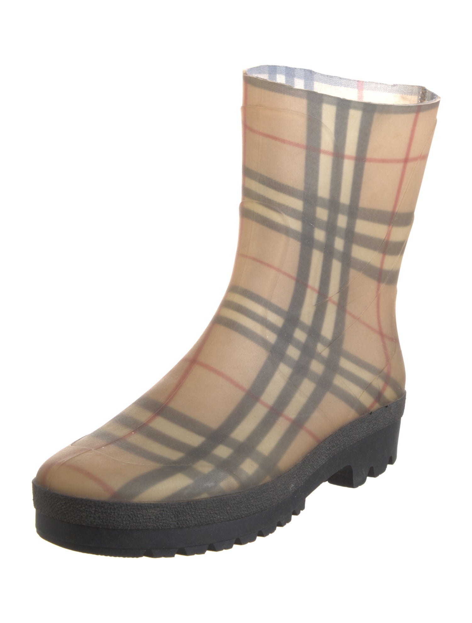 Burberry House Check Pattern Rubber Rain Boots