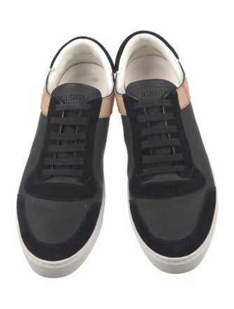 Burberry Exploded Check Pattern Leather Sneakers